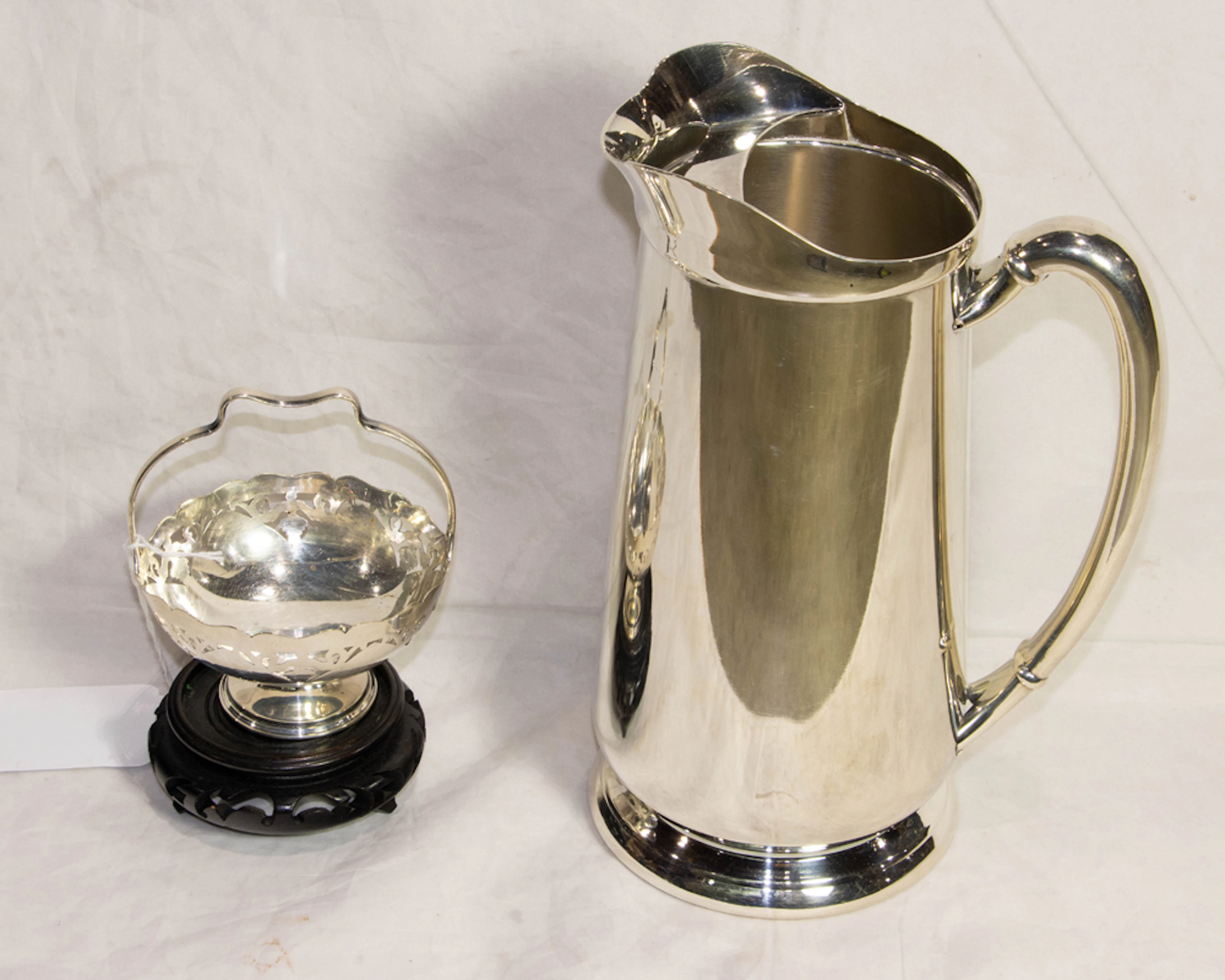An assembled group of silver plated table articles