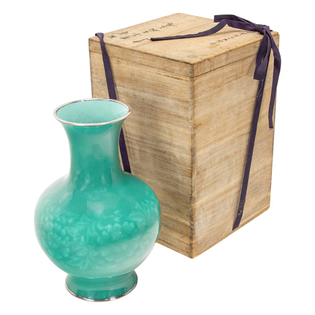 A Japanese enameled vase by Ando Jubei Studio