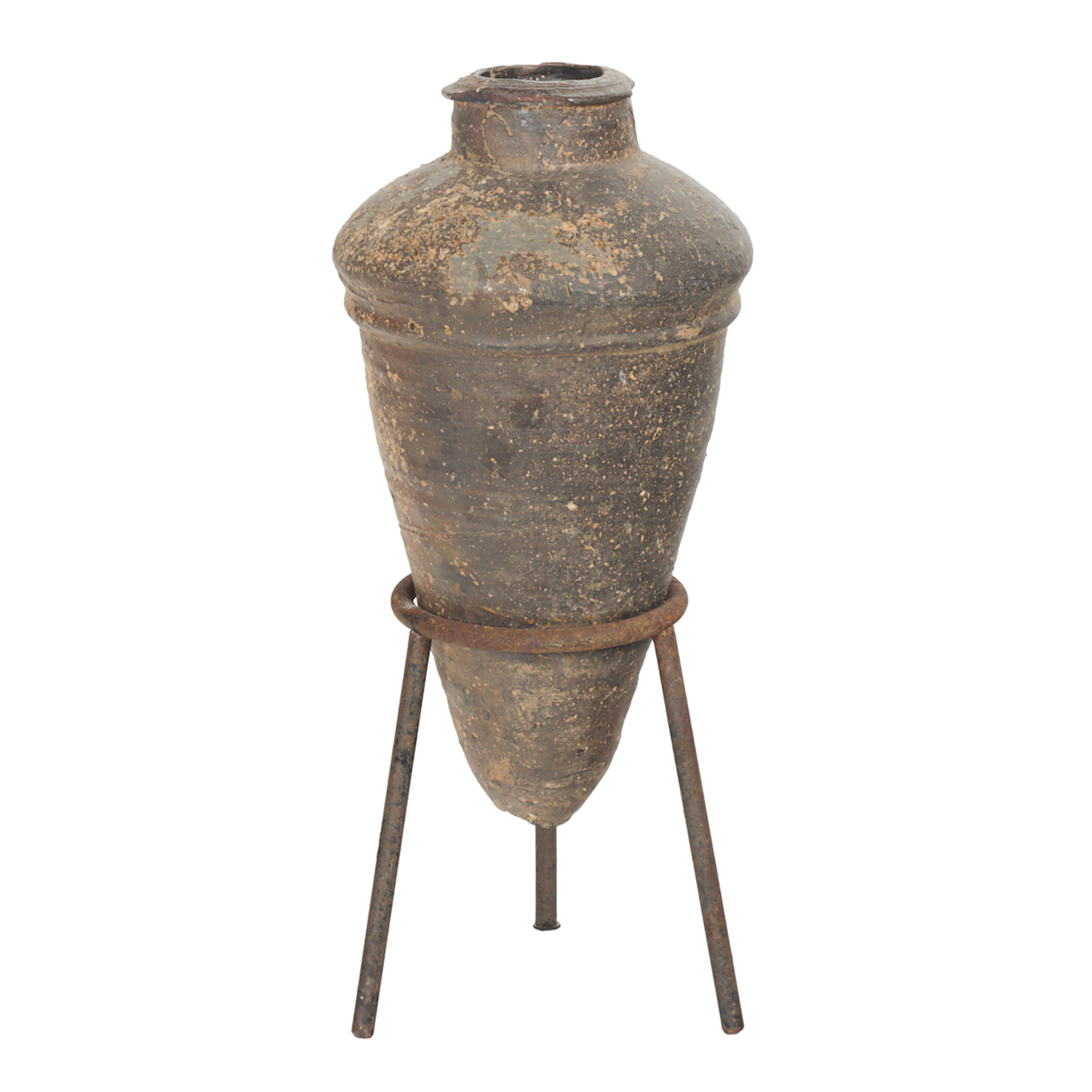 An ancient Mediterranean terra cotta oil jar