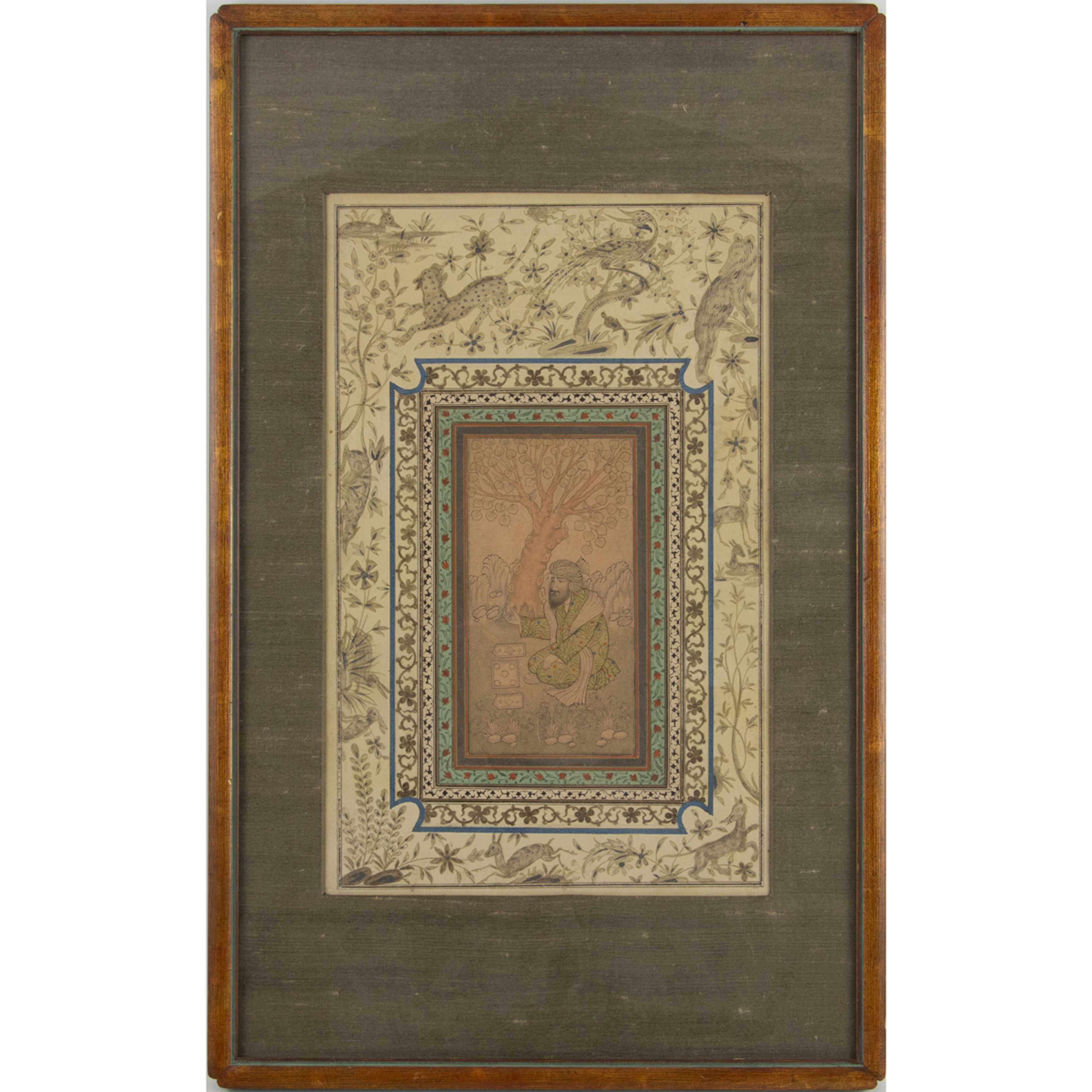 A Persian miniature painting of a man