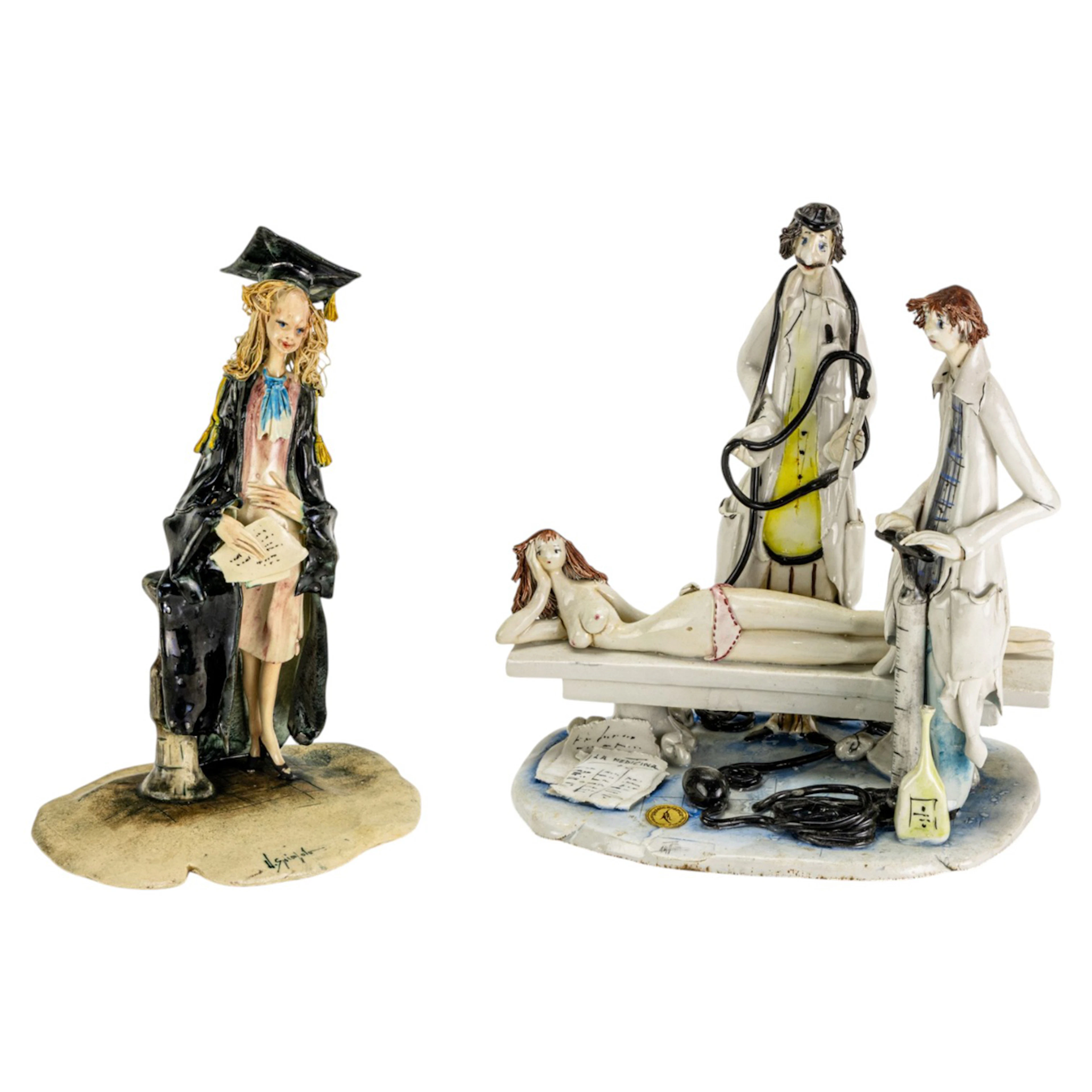 Two Italian porcelain figural groups