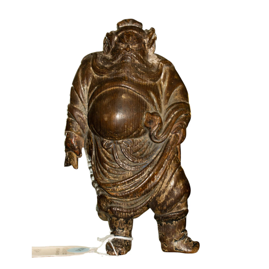 A Chinese wood carving of Zhong Kui