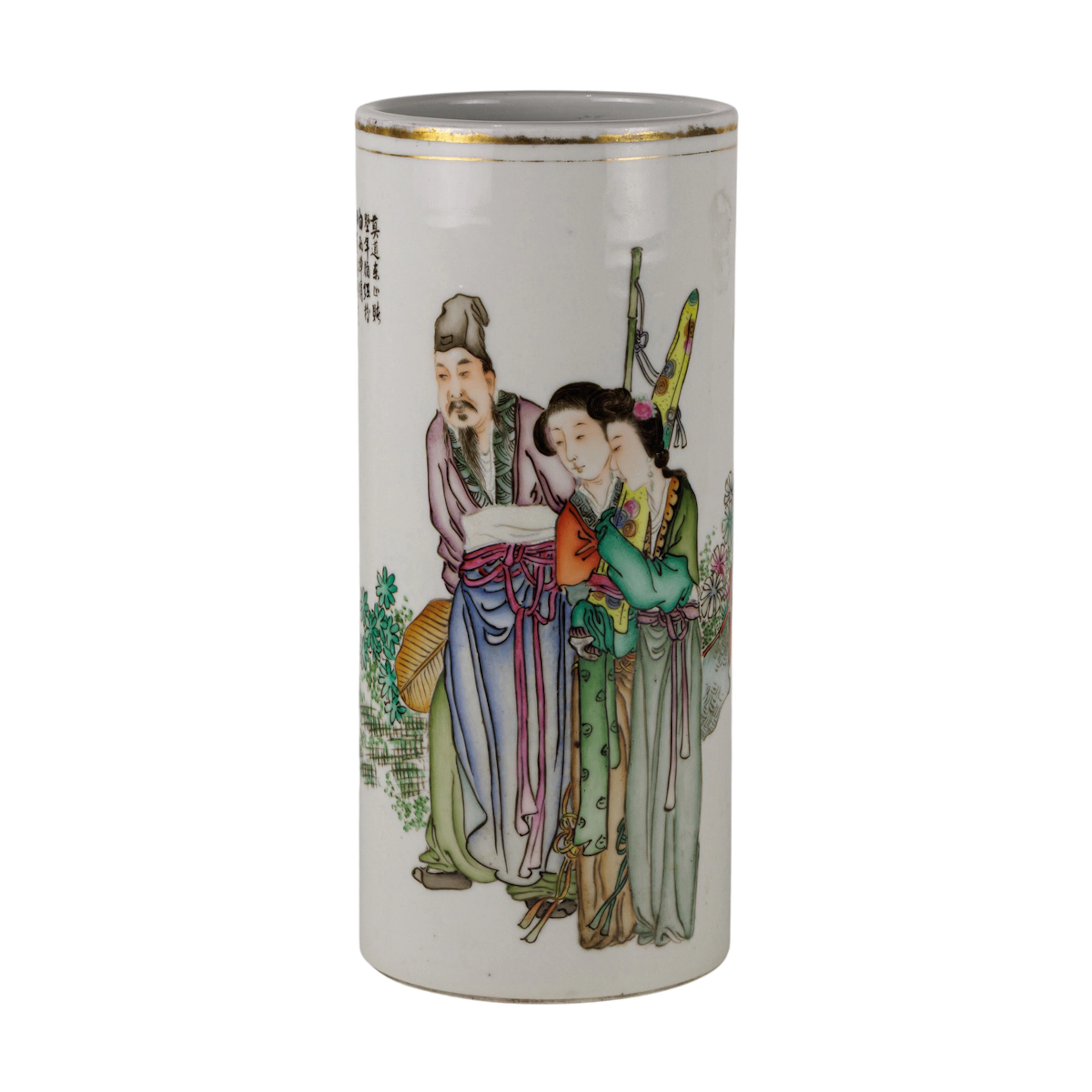A Chinese famille rose hat stand