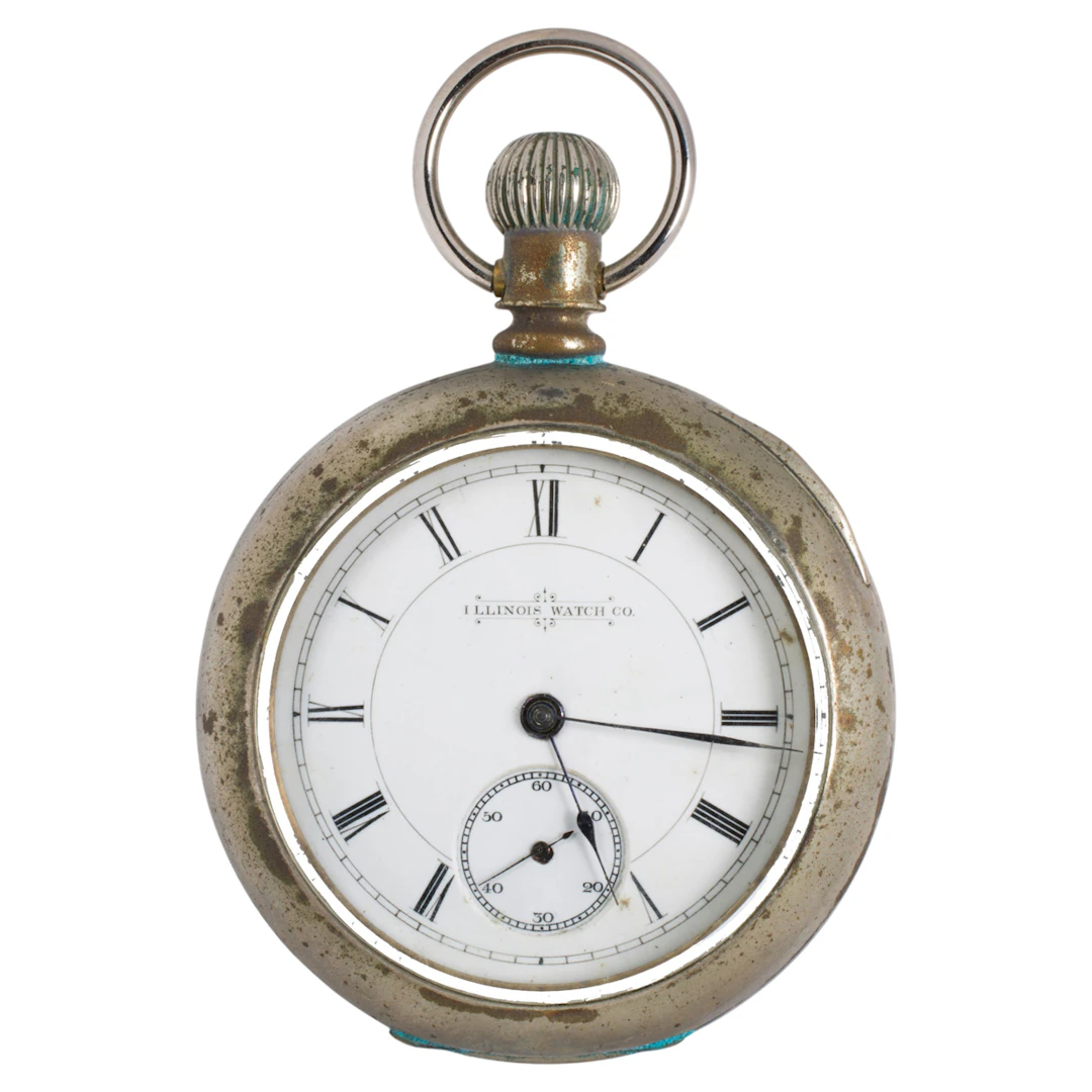 A 1879 Illinois Watch Co metal pocket watch