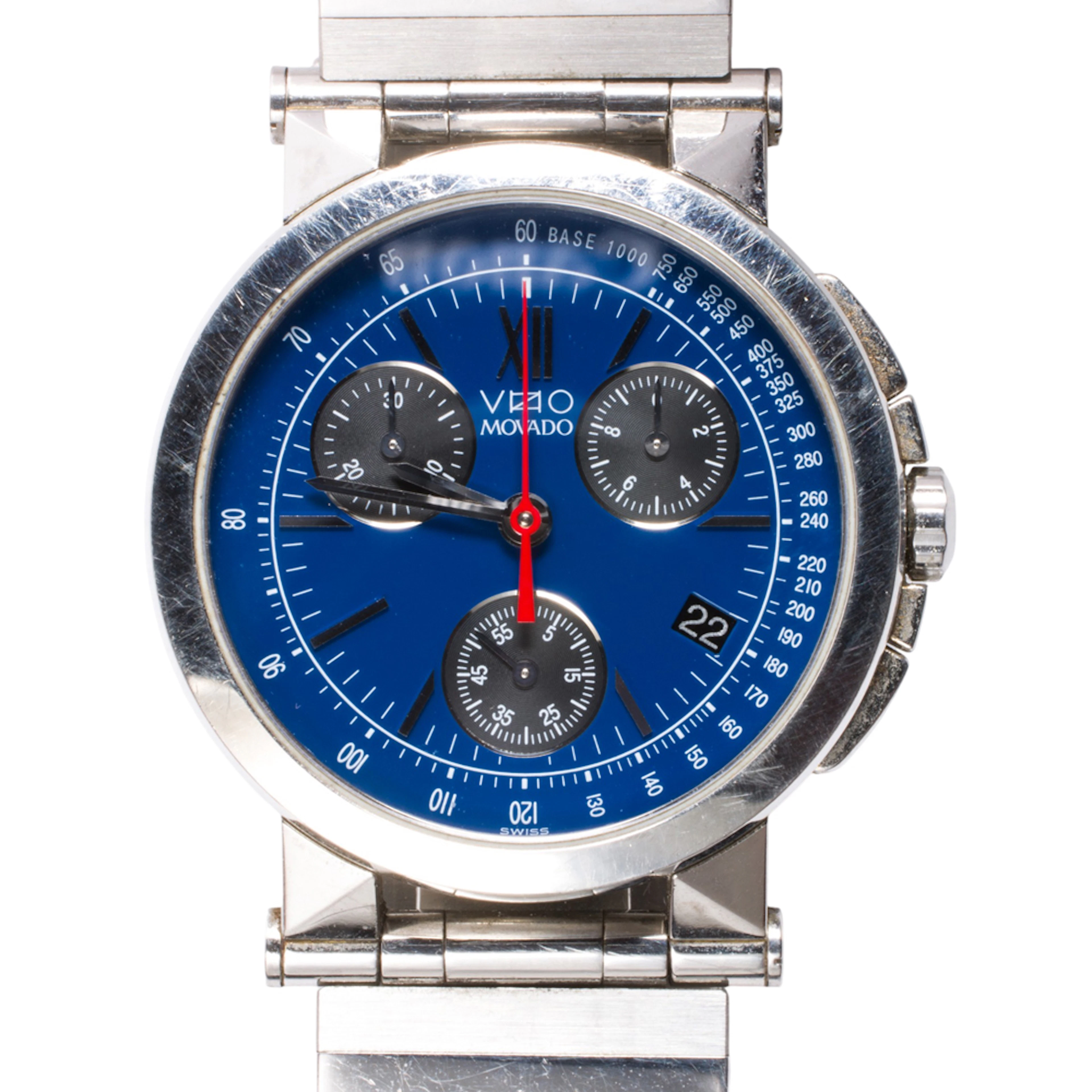 A Movado Vizio stainless steel watch