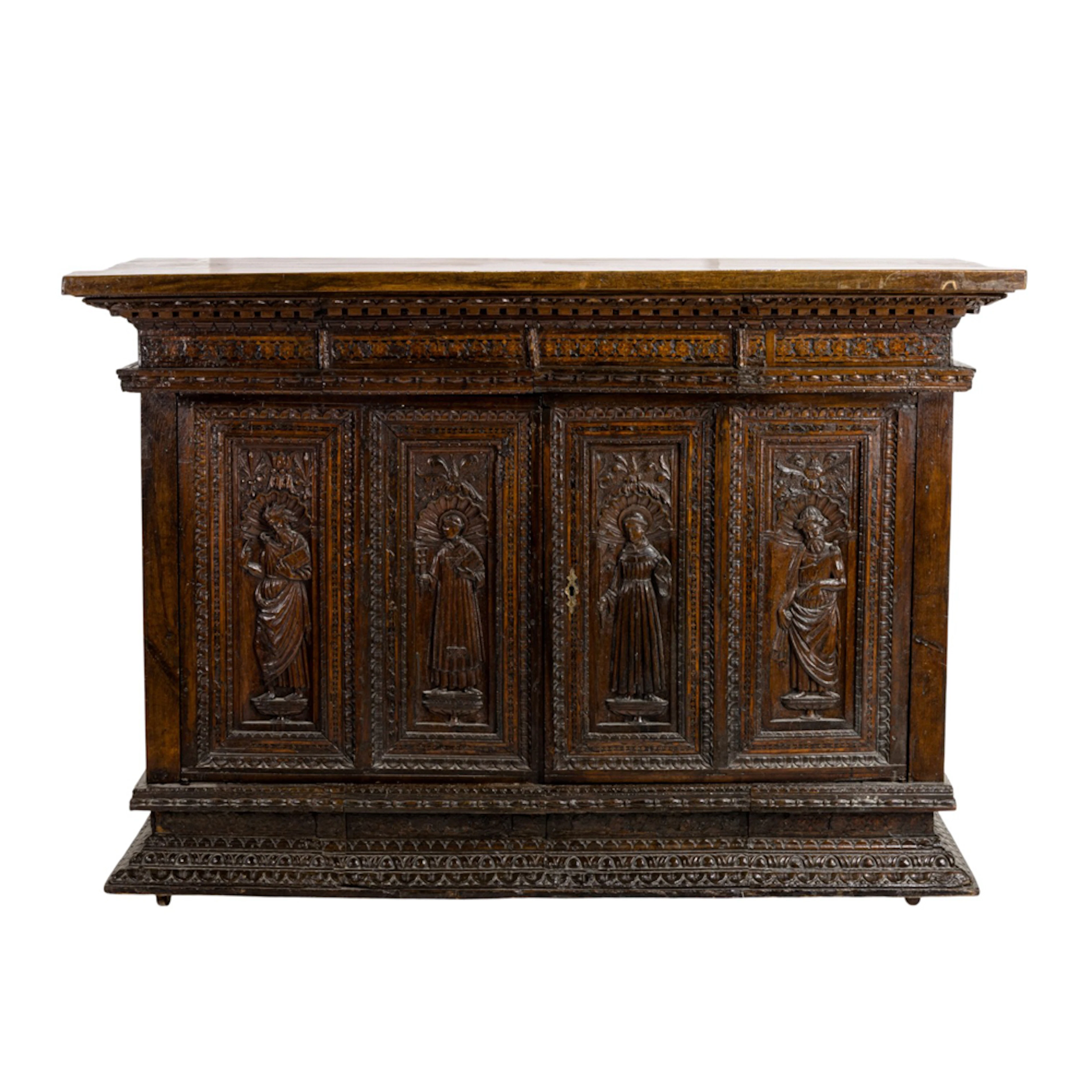 A large Spanish Renaissance carved chest first half 18th century
