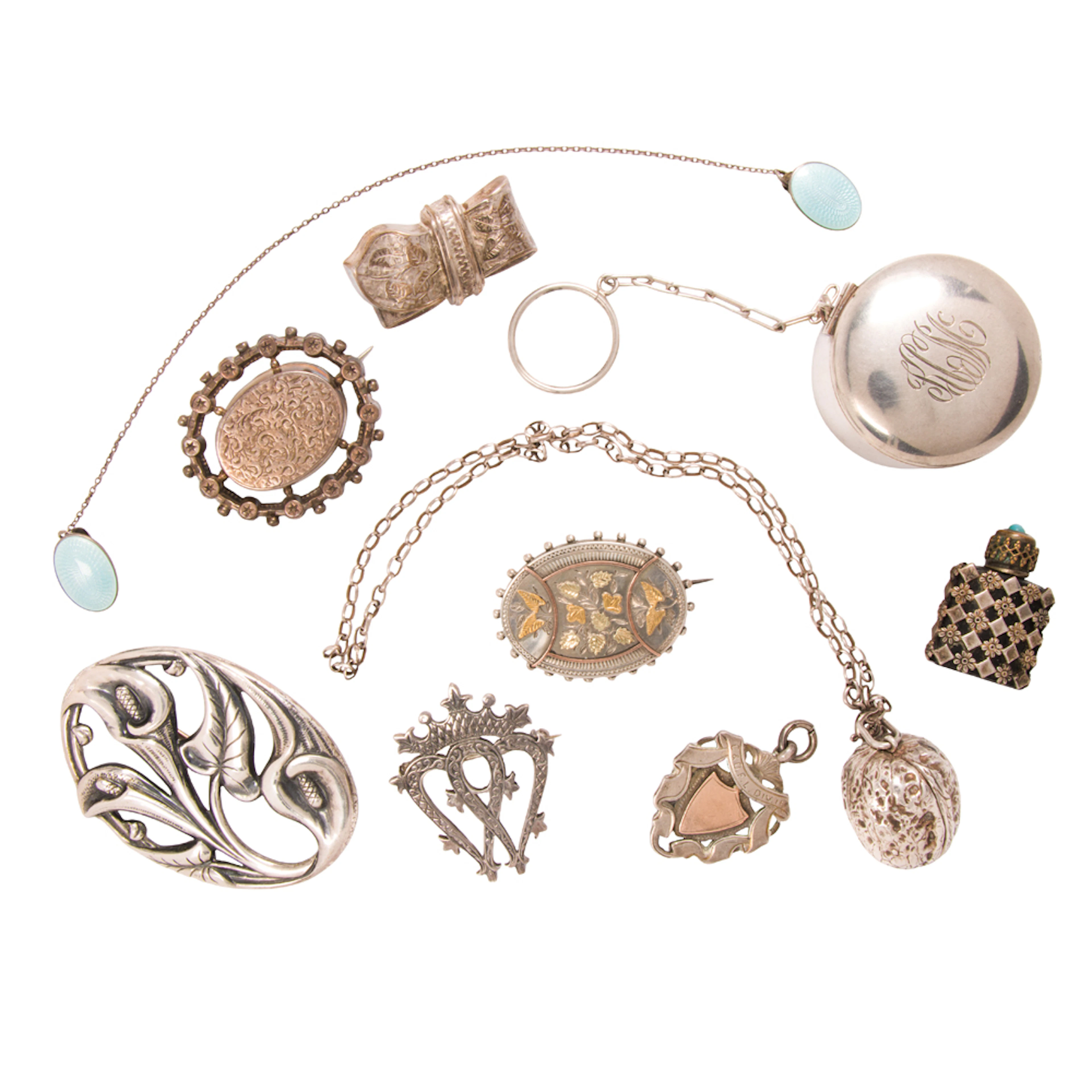 A group of miscellaneous antique silver items