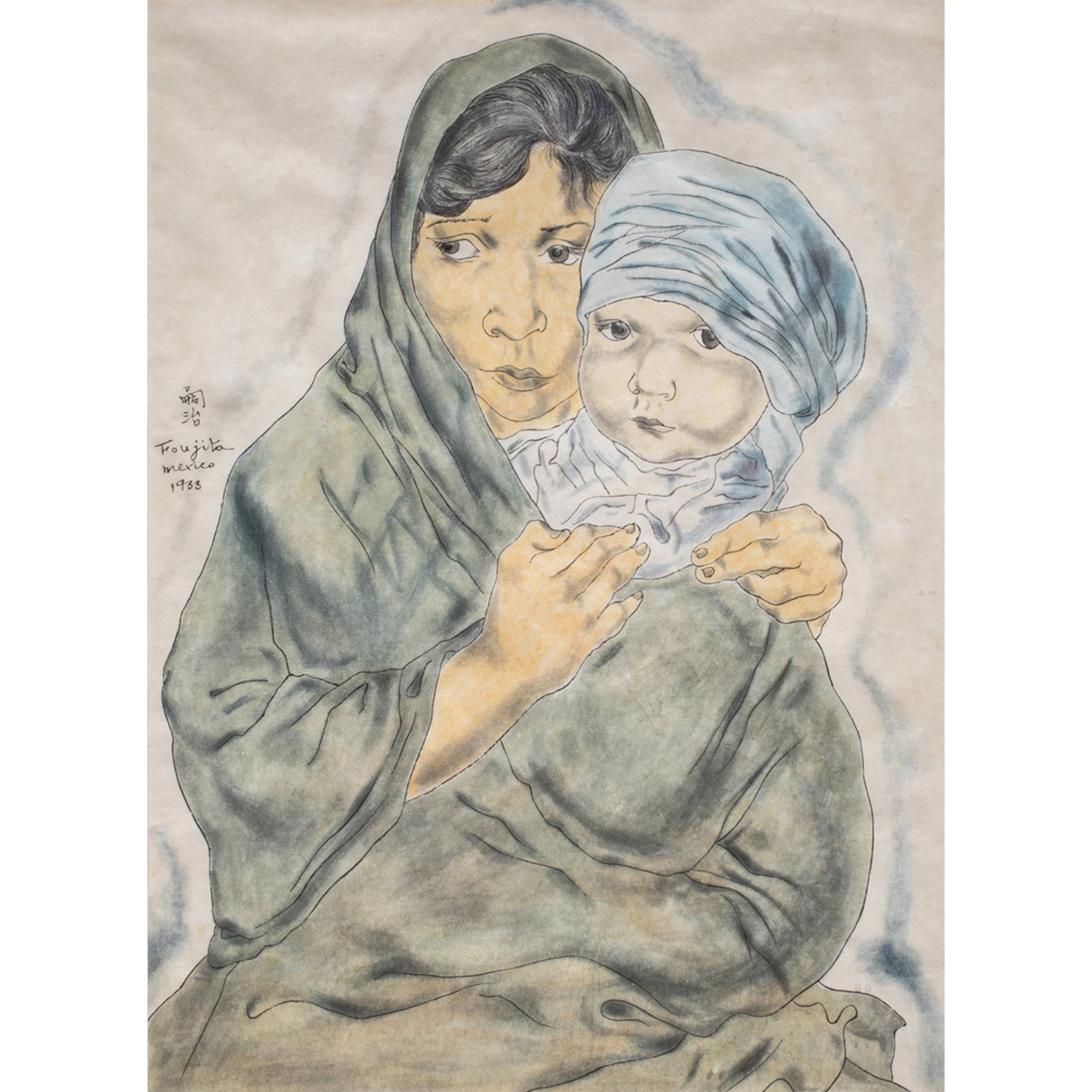 Watercolor, Attributed to Leonard Tsuguharu Foujita