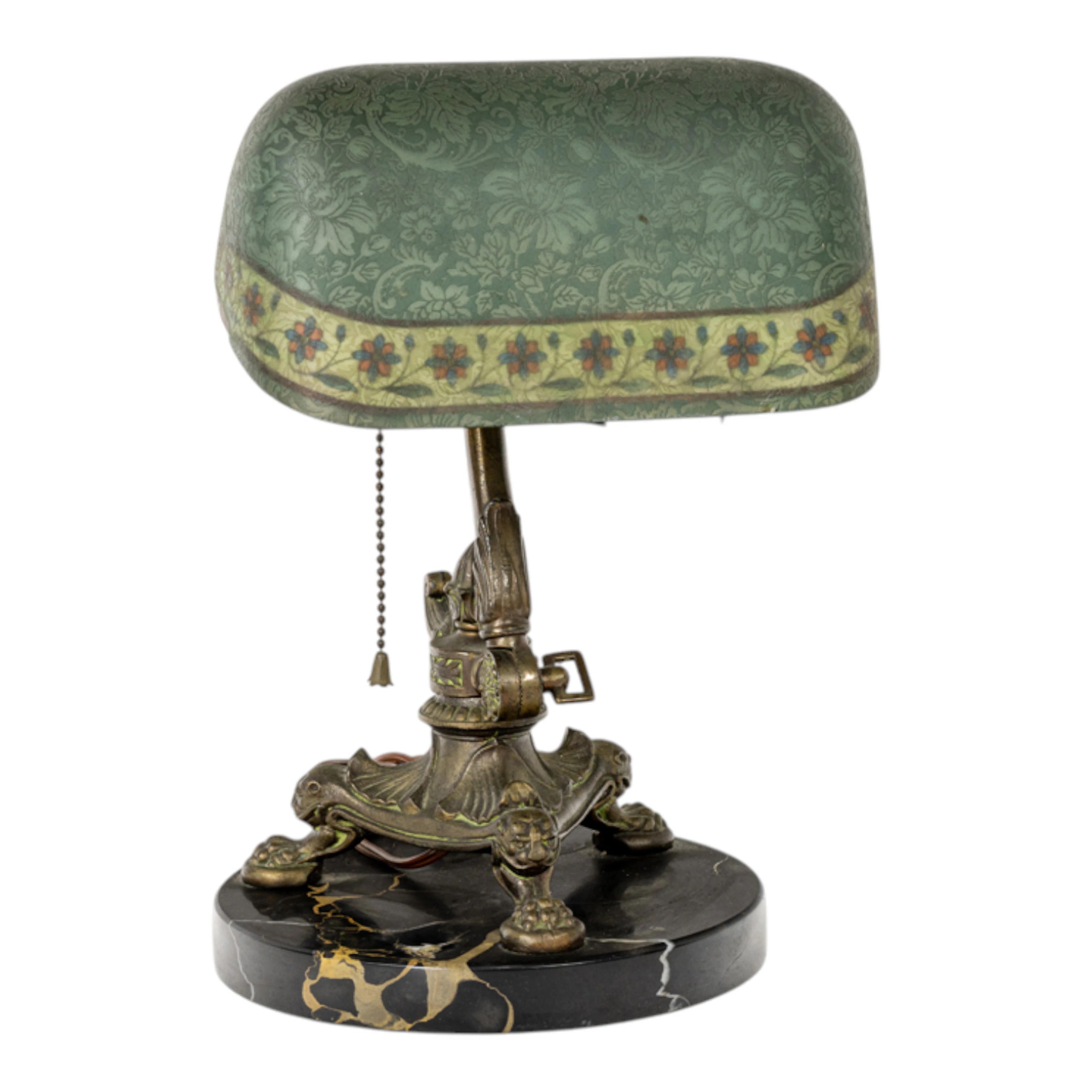 An Emeralite patinated metal adjustable desk lamp
