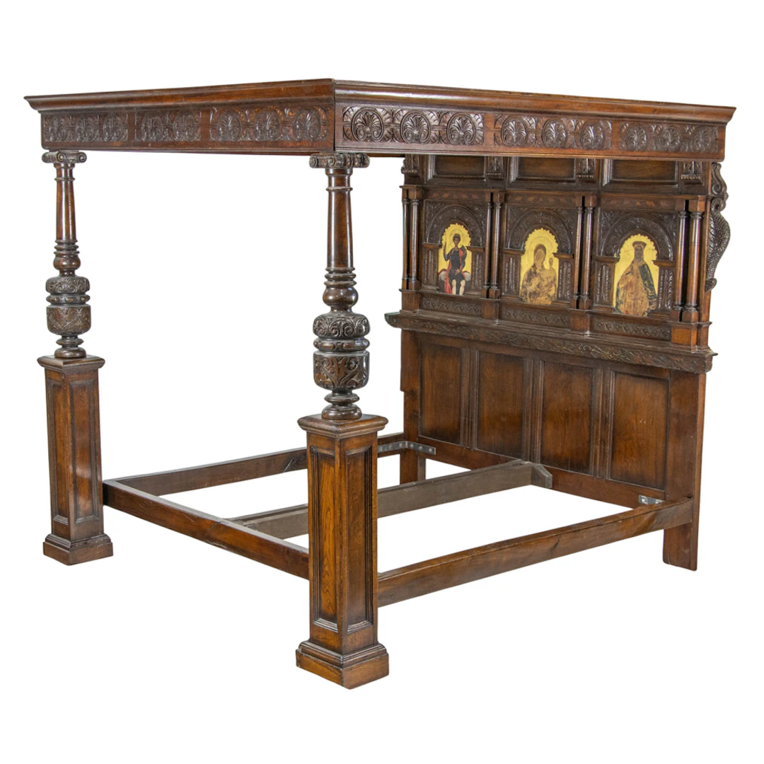 An English Charles II style full tester bedstead