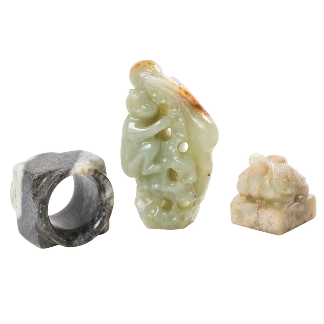 (lot of 3) Chinese jade carvings