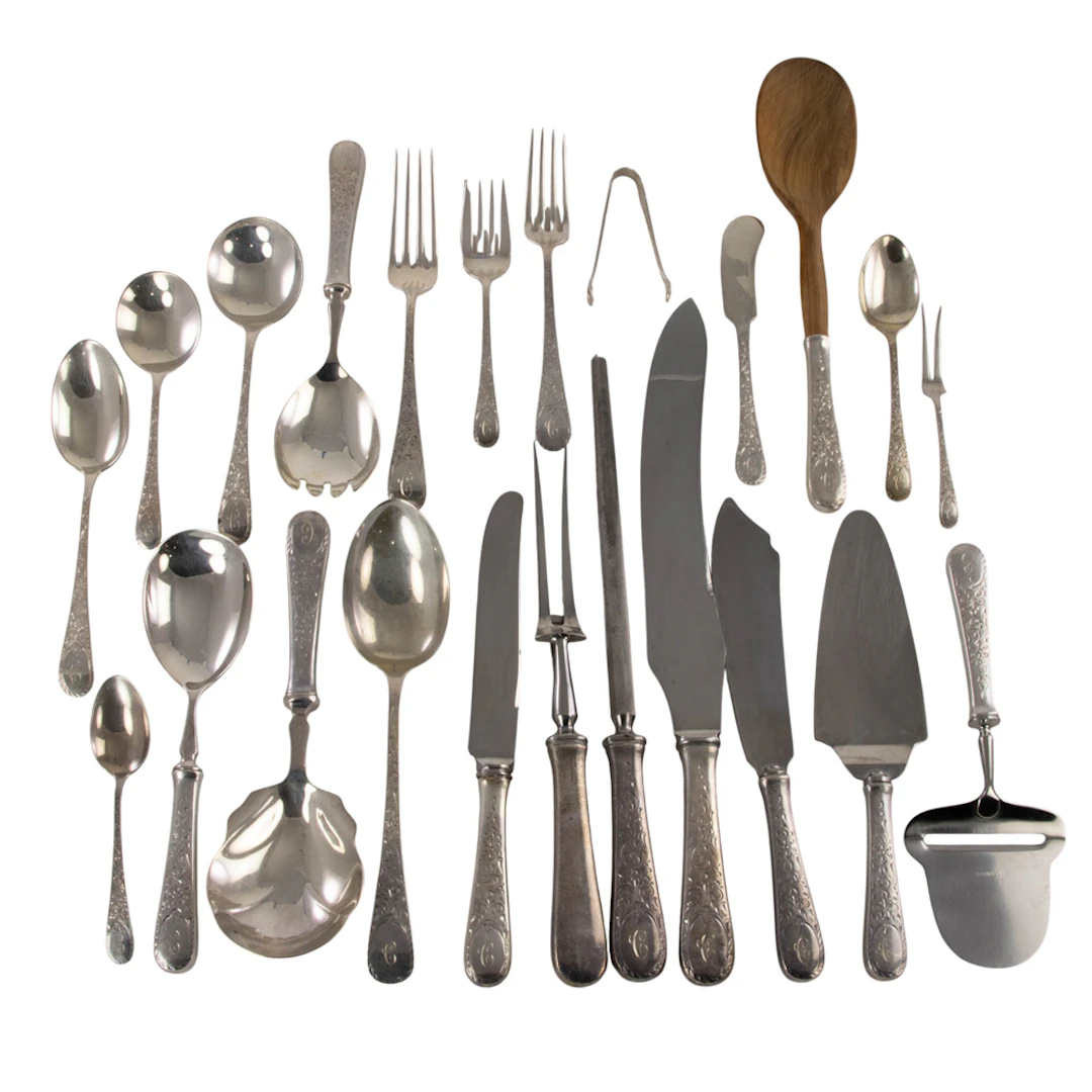 A Canadian sterling flatware set