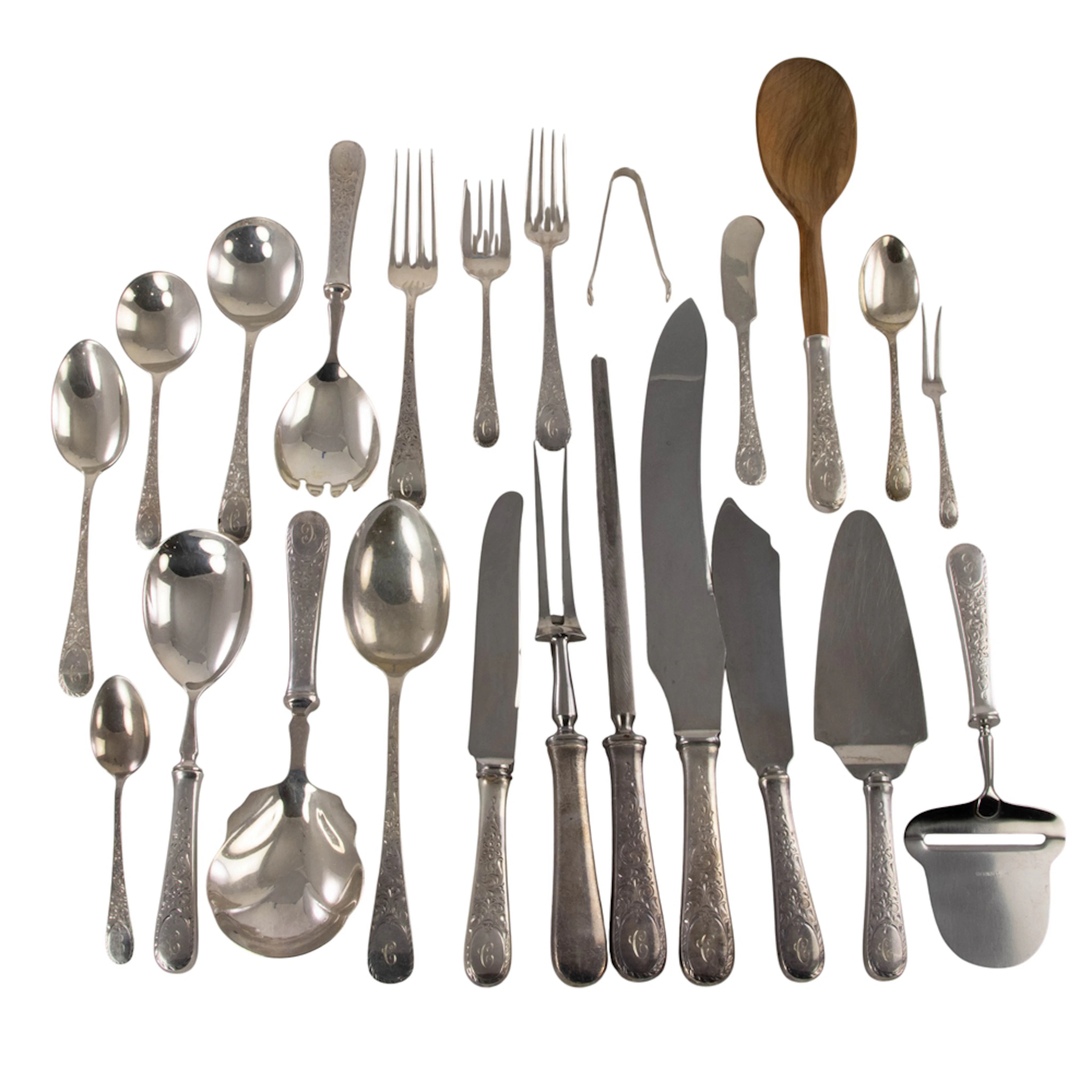 A Canadian sterling flatware set