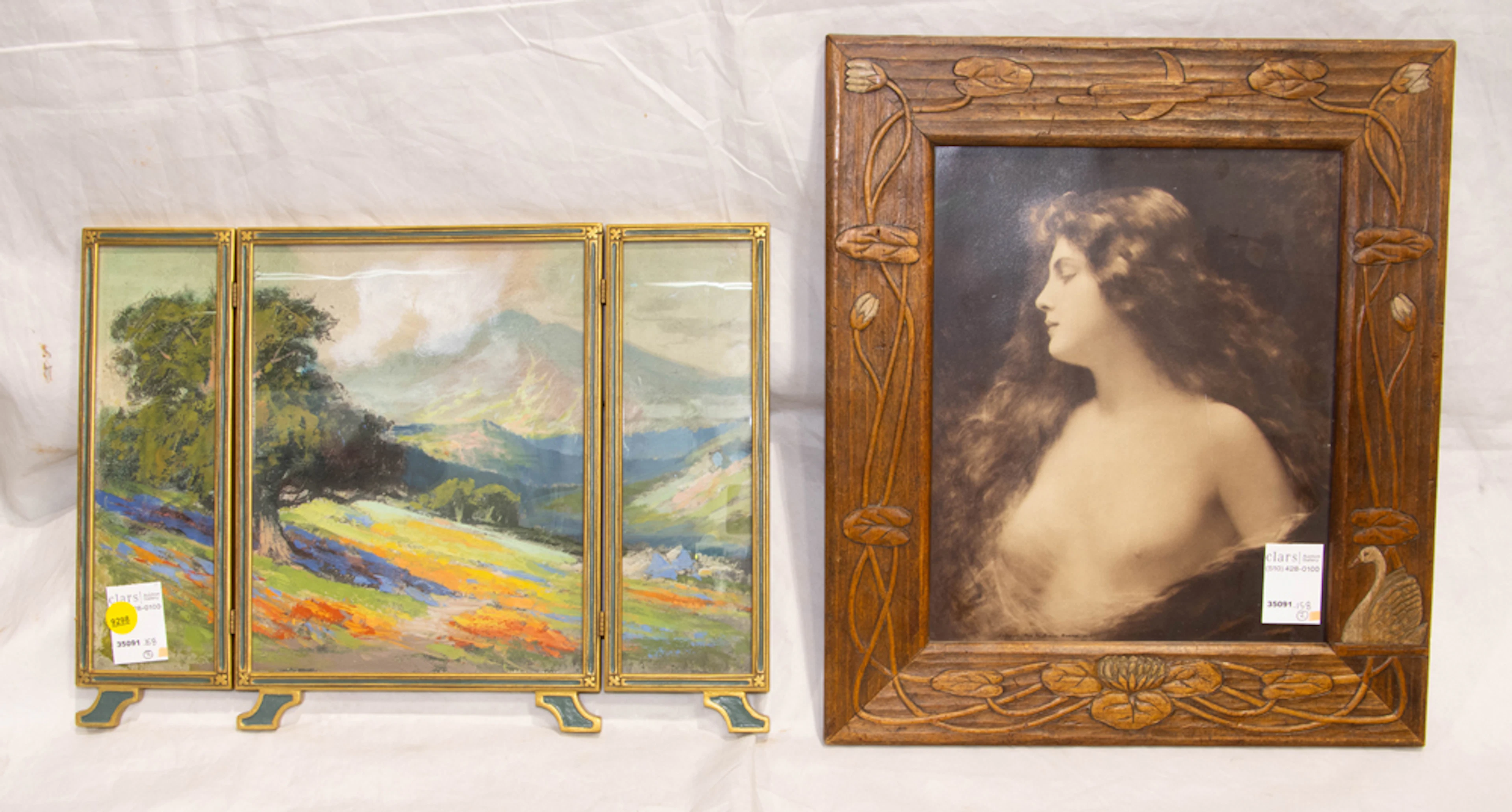 An Art Nouveau carved frame