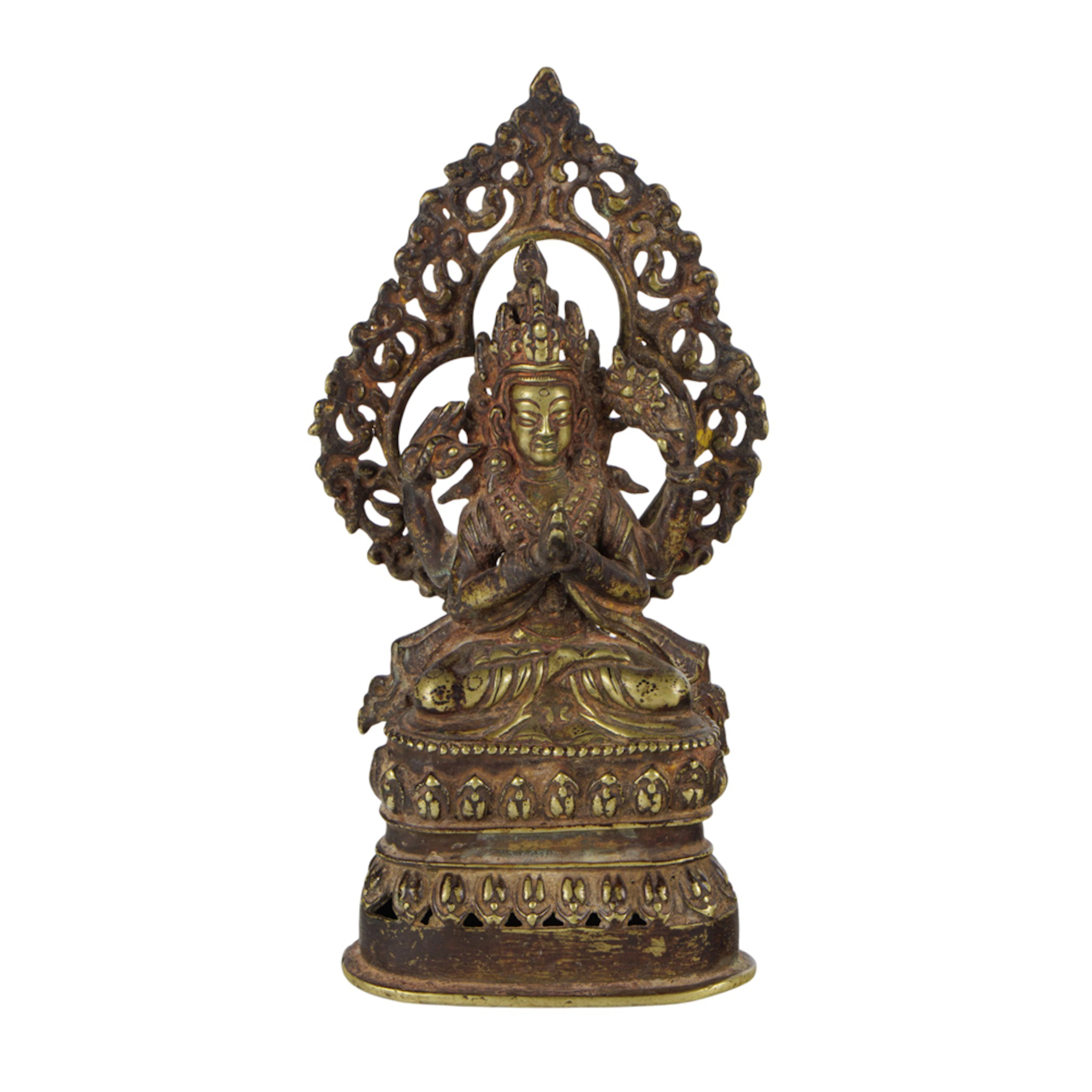A Nepalese bronze figure of Avalokiteshvara Shadakshari
