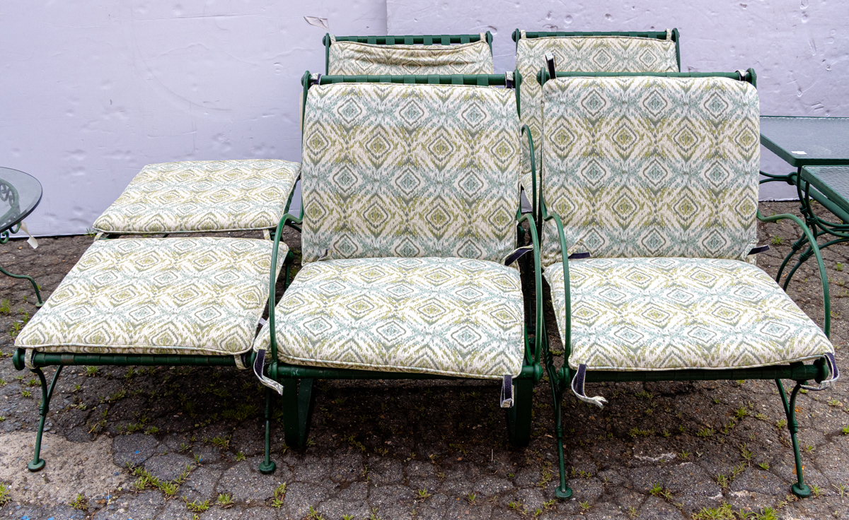 A set of six pieces of garden furniture