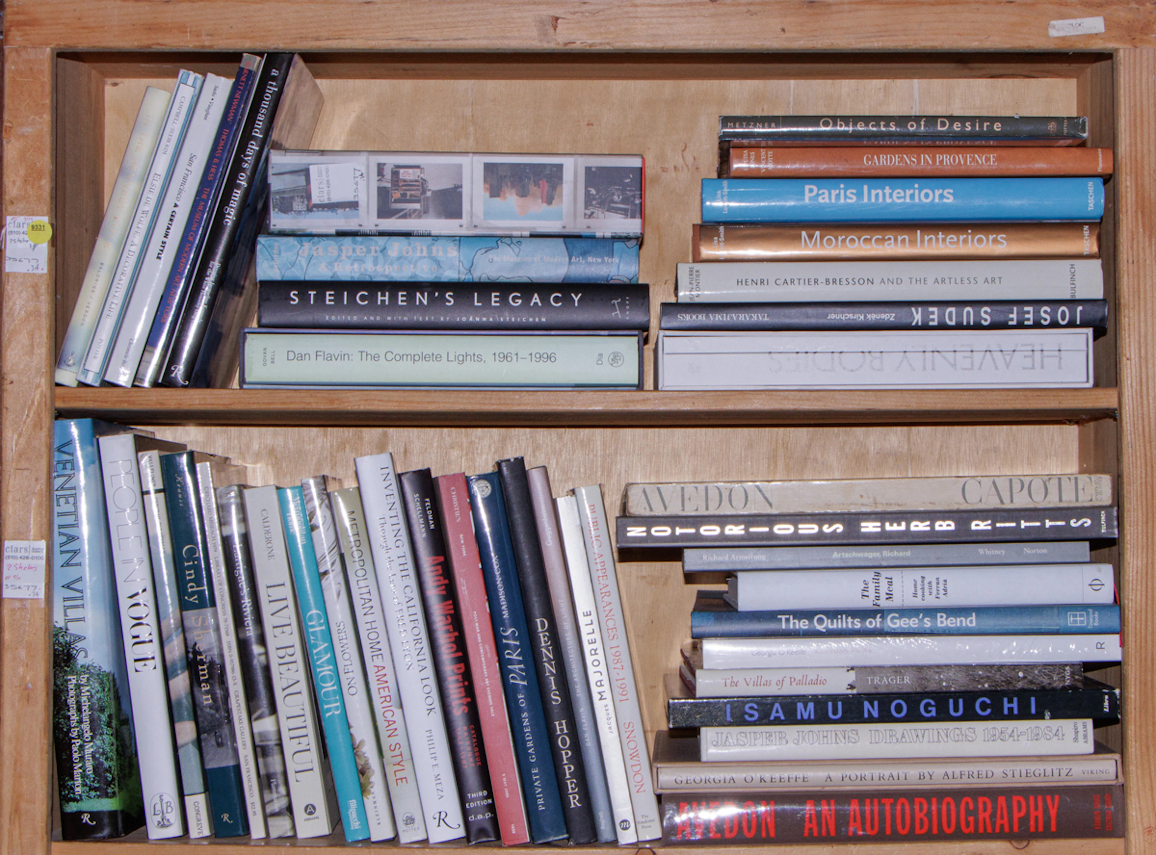 An assembled group of books on visual culture