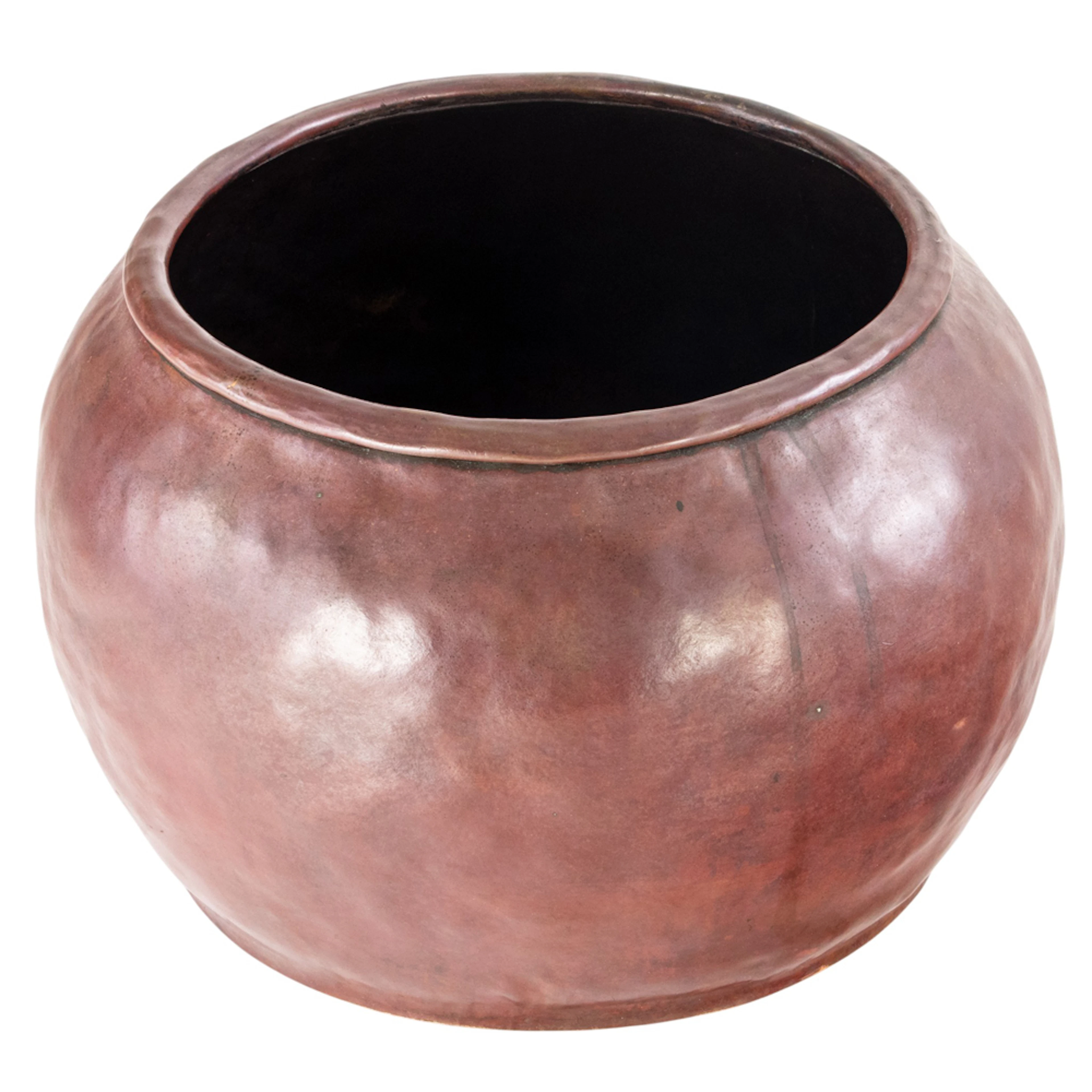An Audel Davis hammered copper warty vase