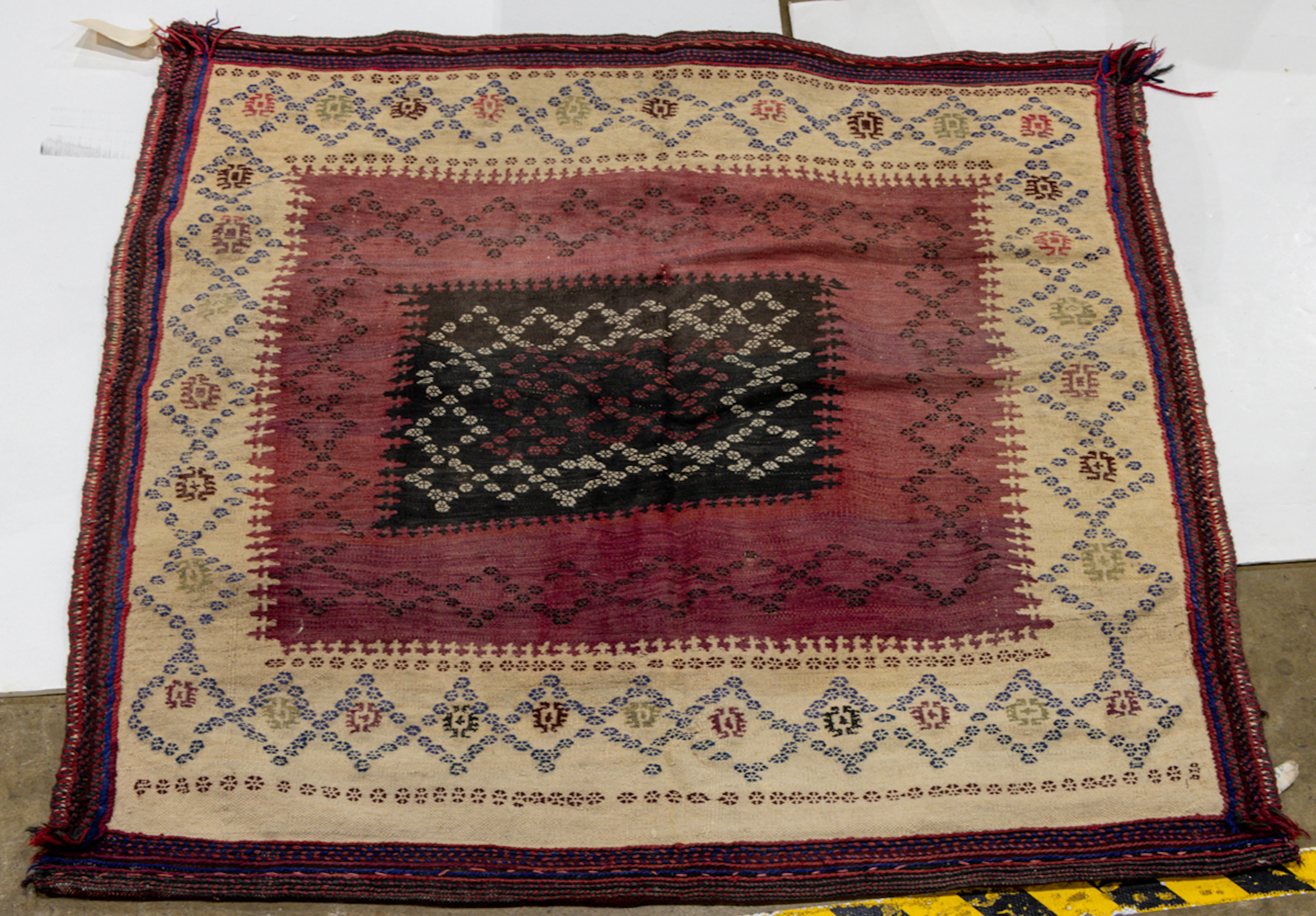 A Kurdish flatweave carpet, 4'2" x 4'3"
