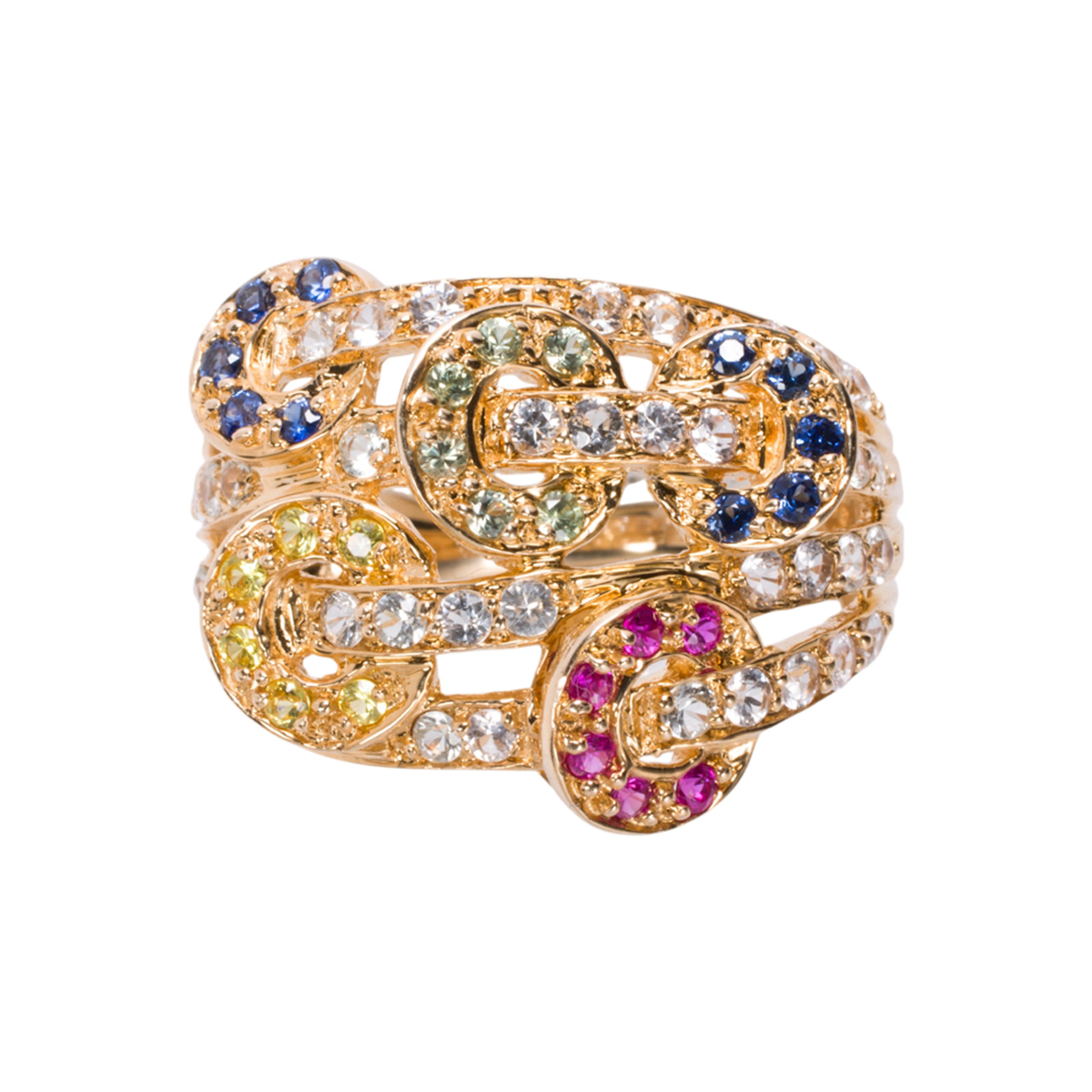 A sapphire and 14k gold ring