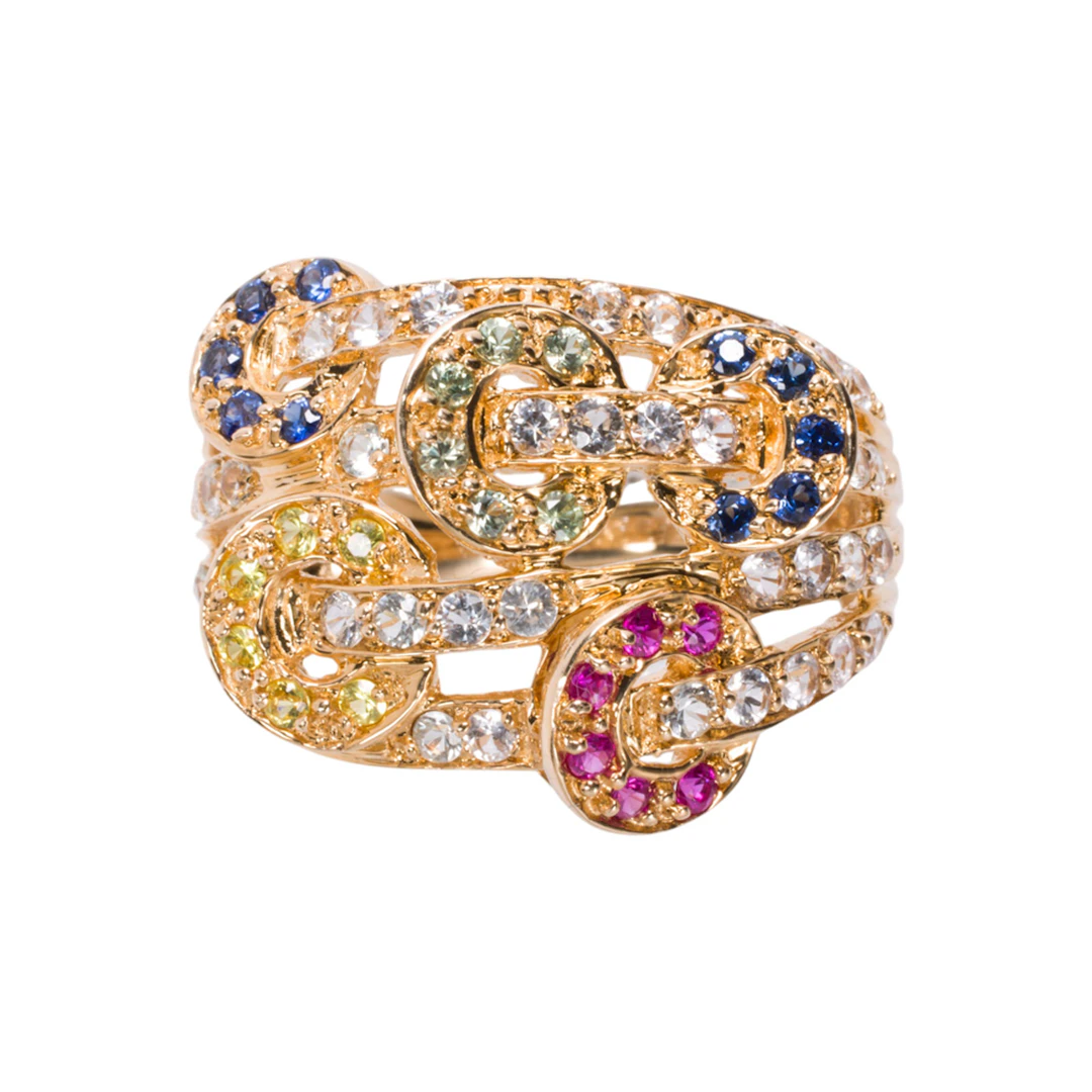 A sapphire and 14k gold ring