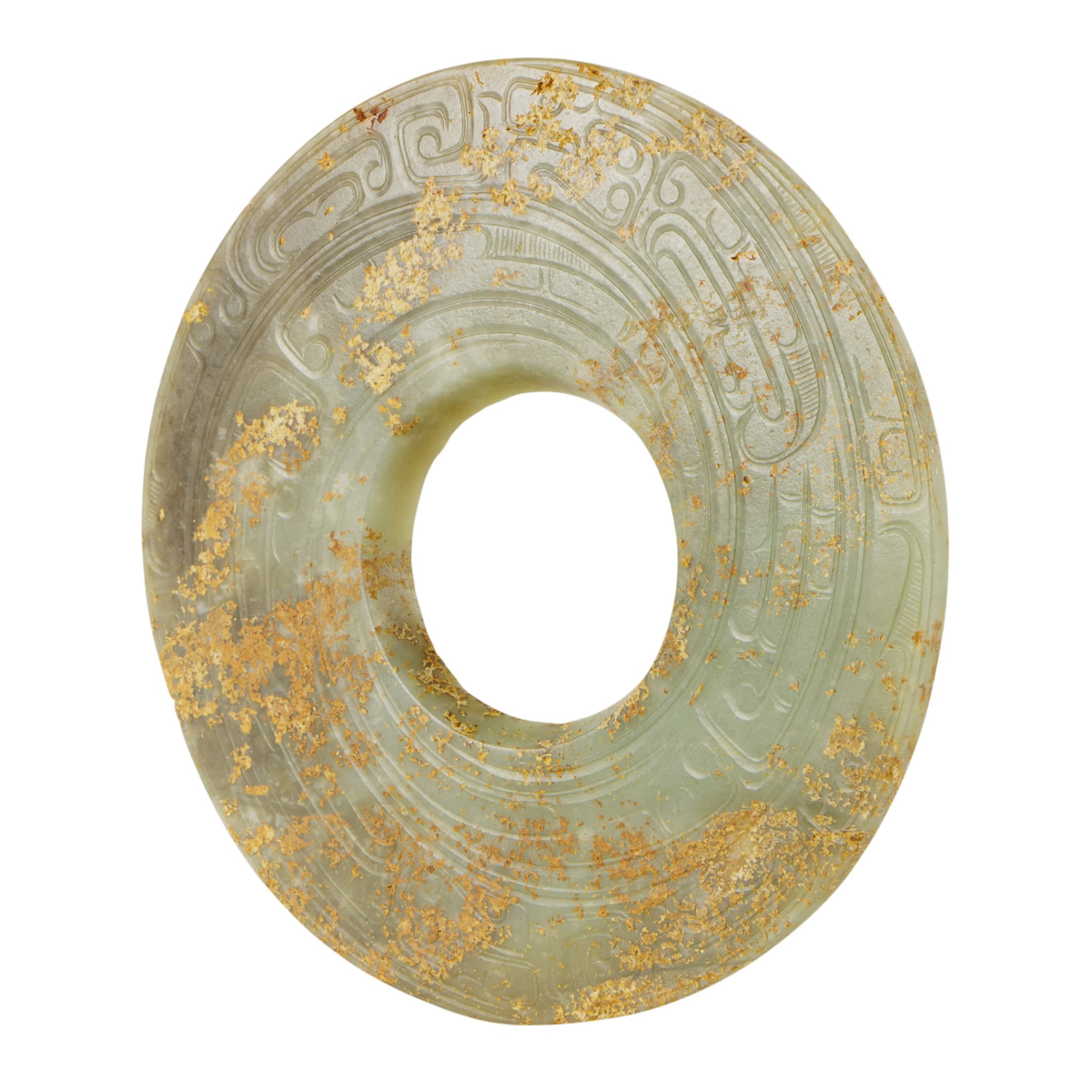 A Chinese jade bi disc