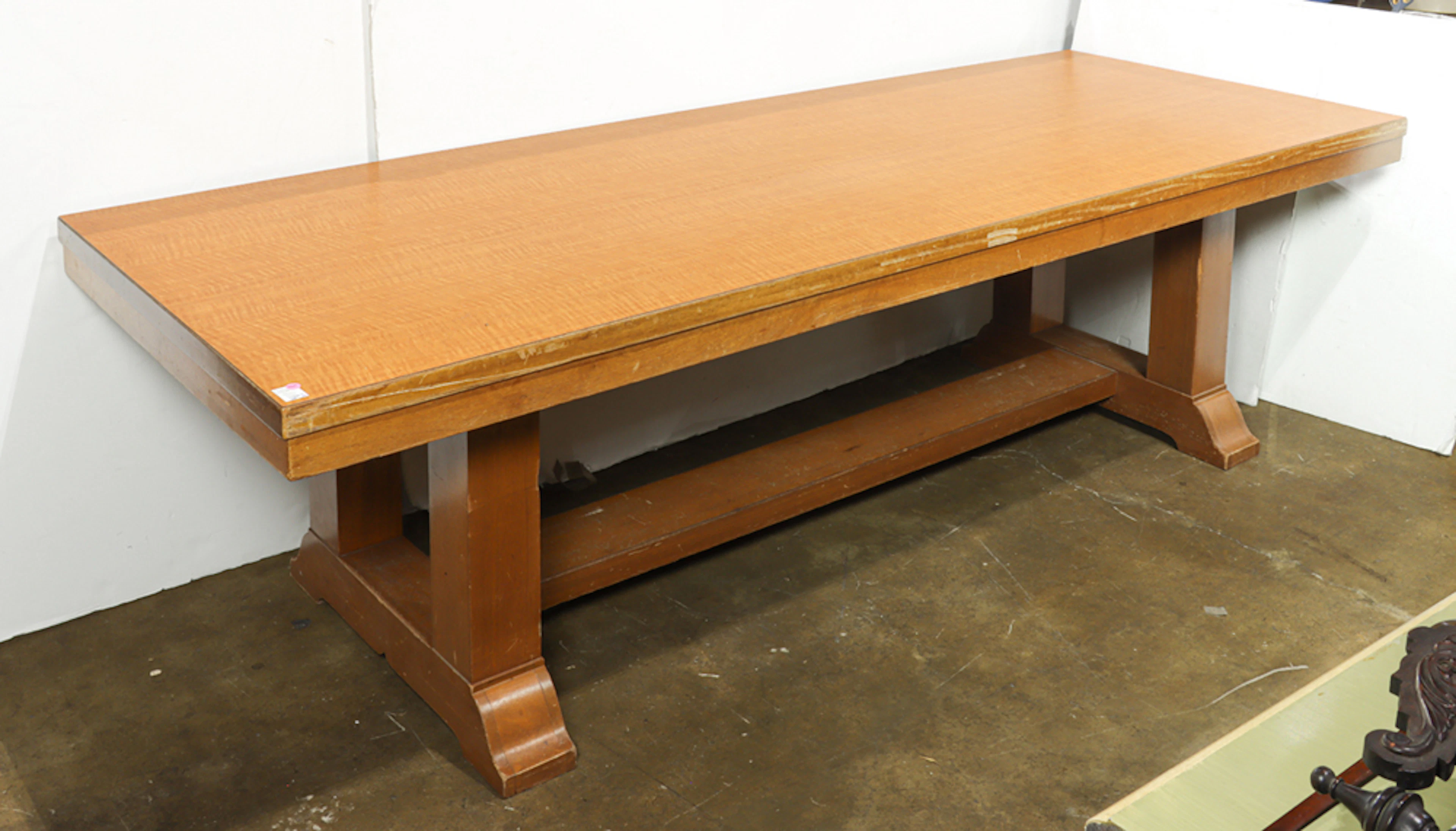 A large Arts and Crafts dining table