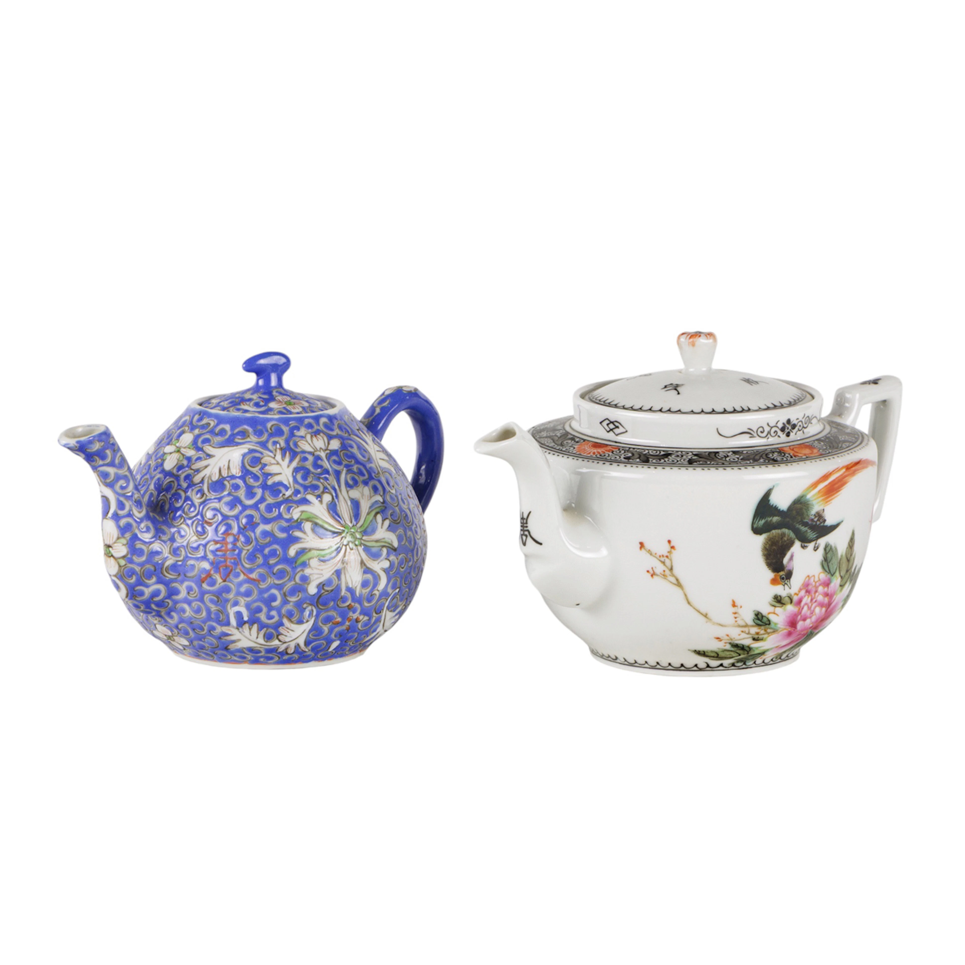 (lot of 2) Chinese enameled tea pots