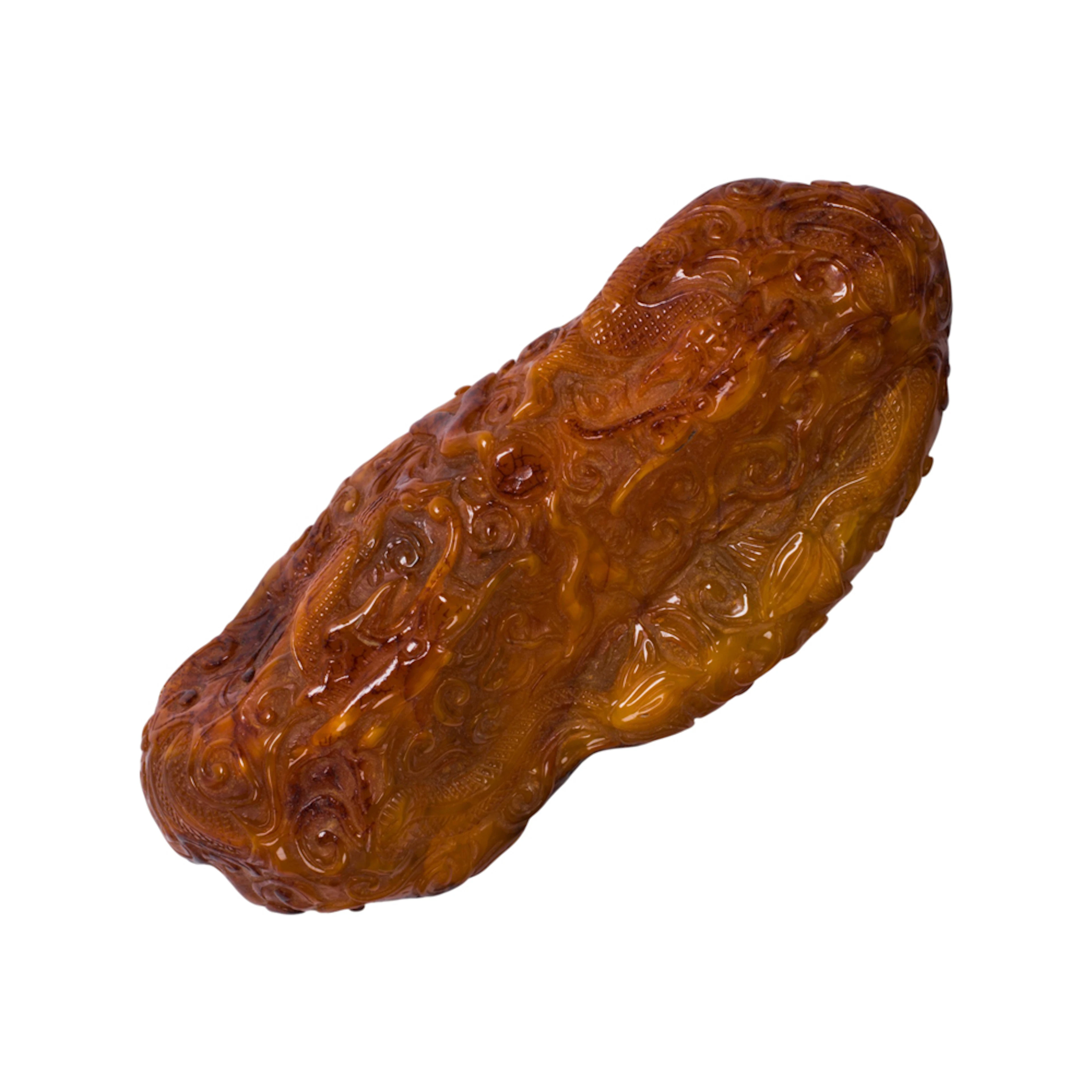 A Chinese amber carving