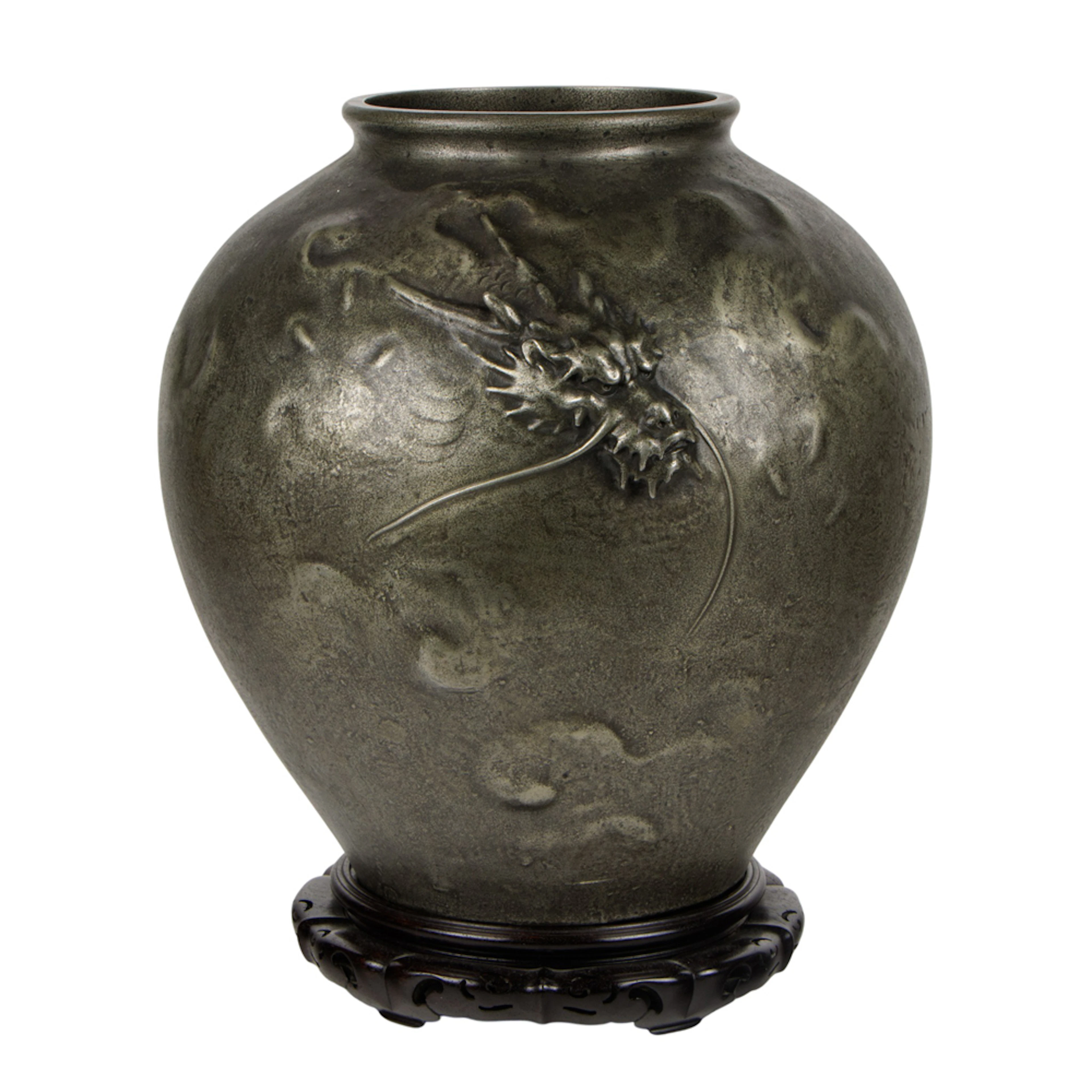 A Japanese bronze 'dragon' vase by Oshima Joun