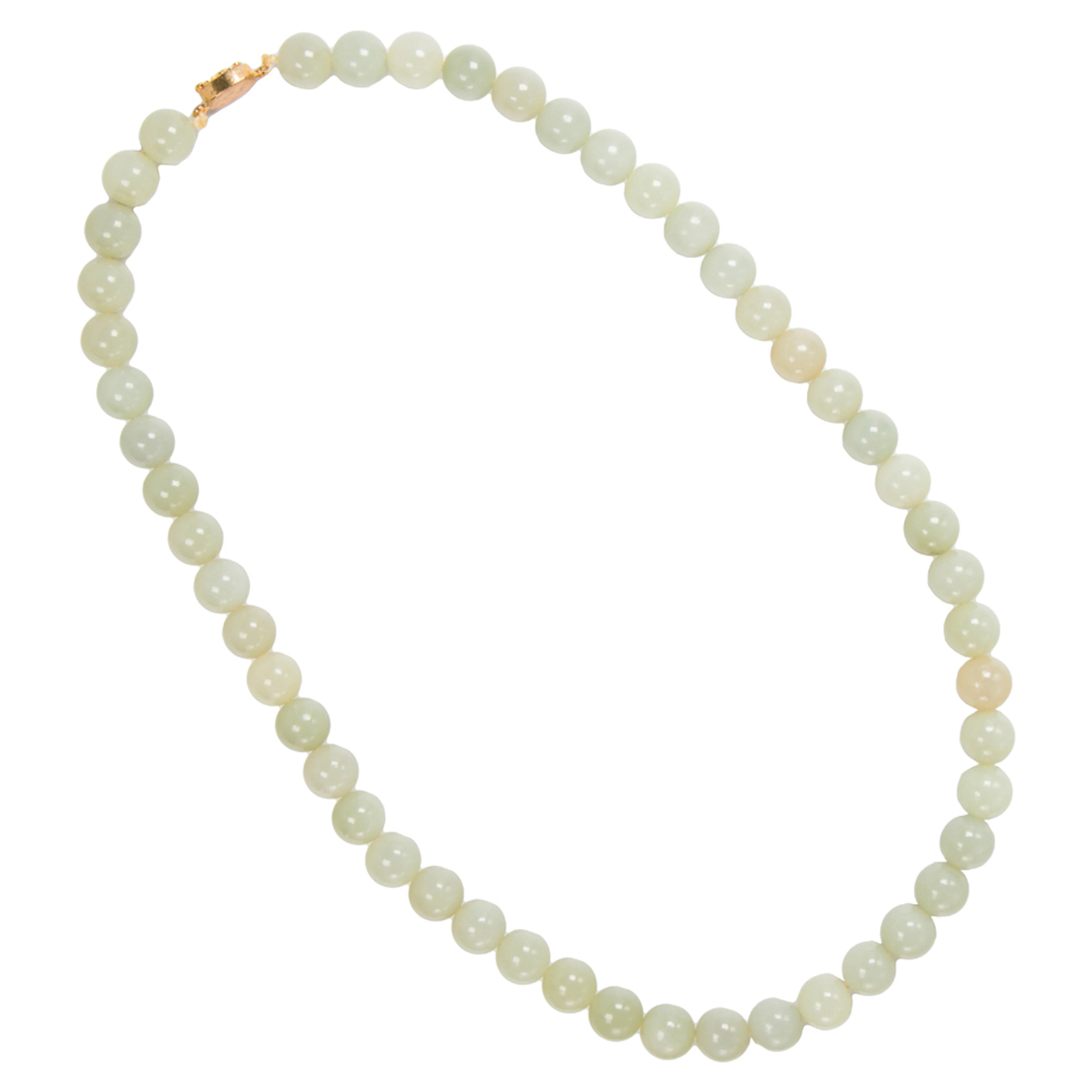 A Chinese white jade necklace