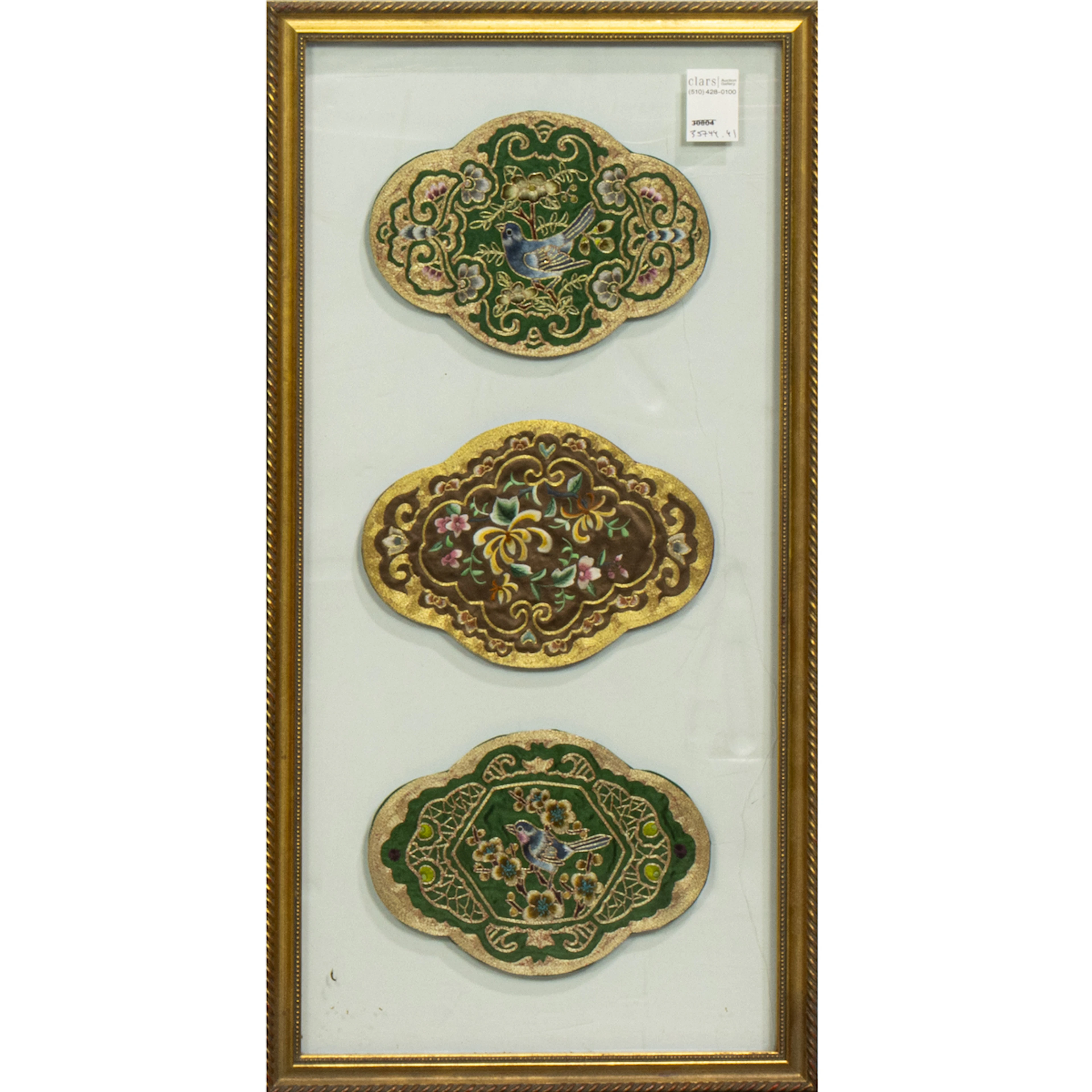 (lot of 3) Chinese embroidered decorative panels
