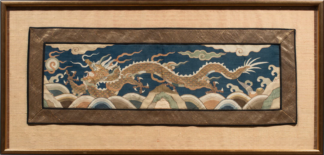 A Chinese kesi dragon horizontal panel