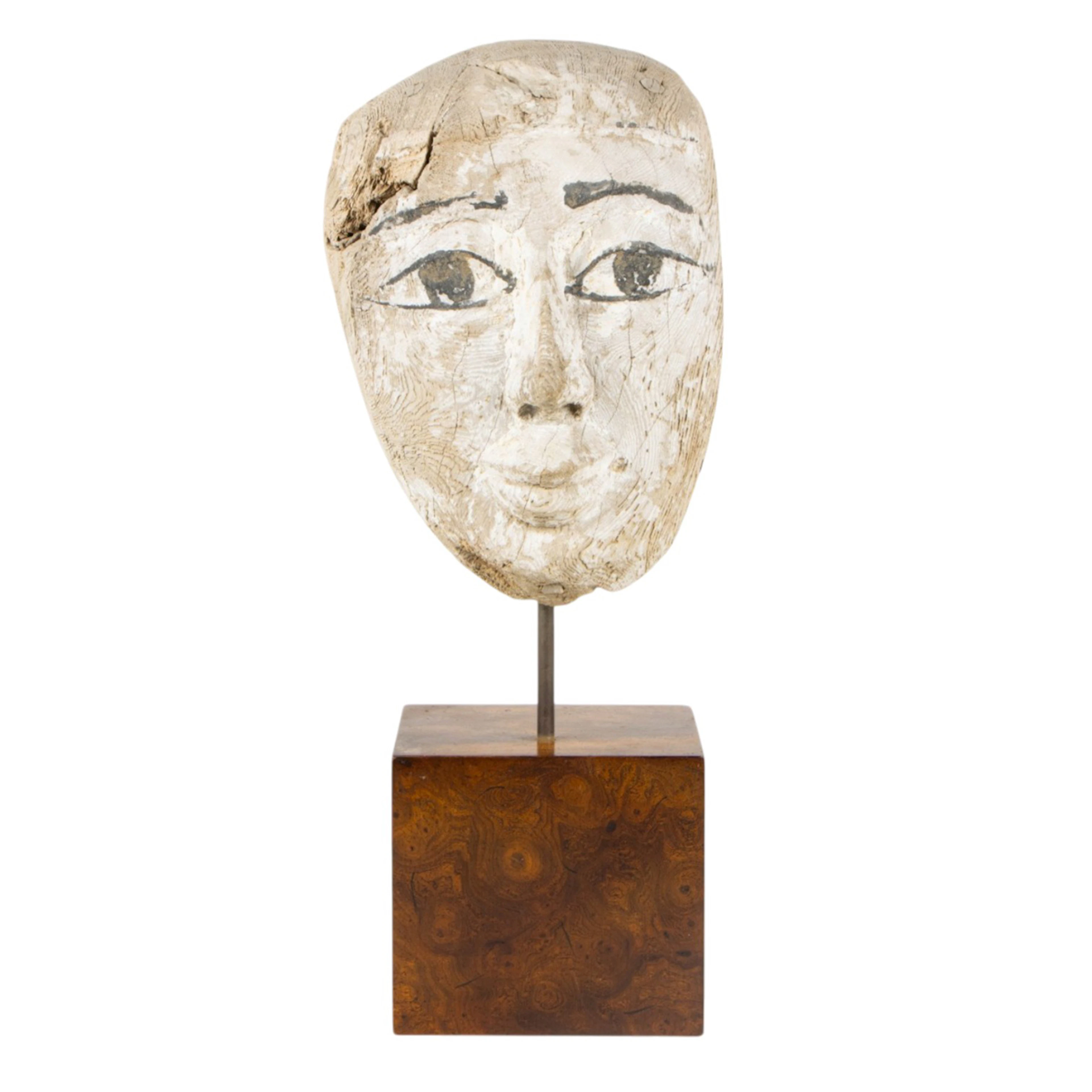 An Egyptian sarcophagus mask