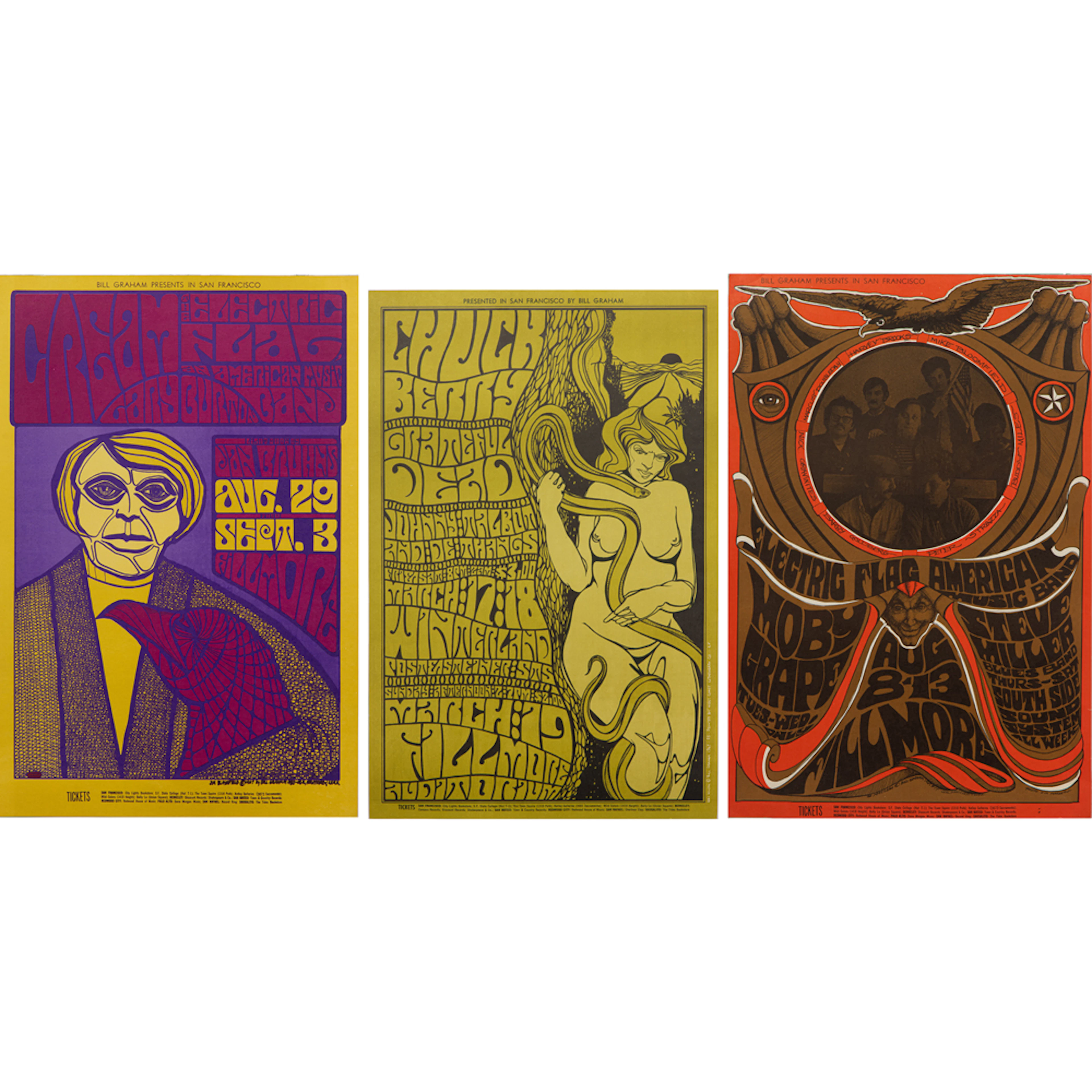 Posters, Wes Wilson, Jim Blashfield, and Bonnie MacLean