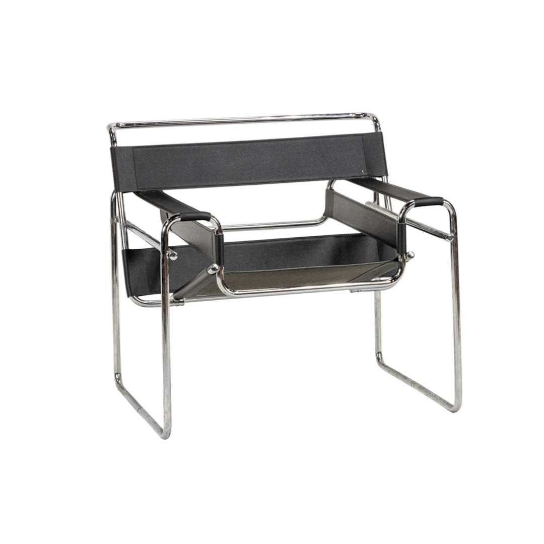 A Marcel Breuer style Wassily lounge chair