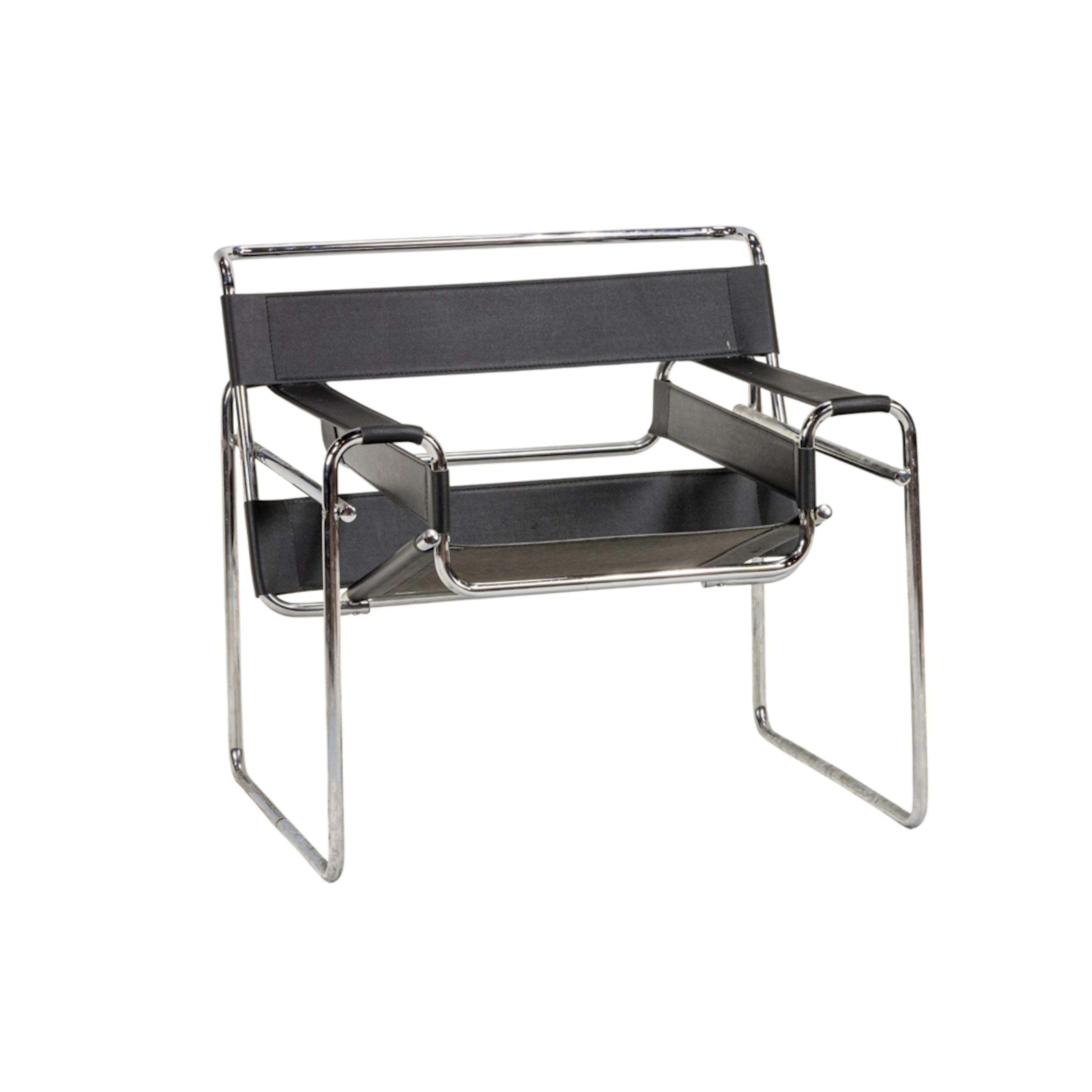 A Marcel Breuer style Wassily lounge chair