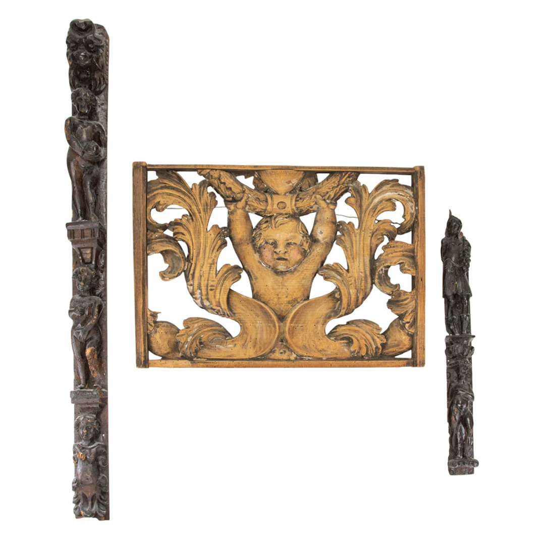 A group of Continental carved fragments
