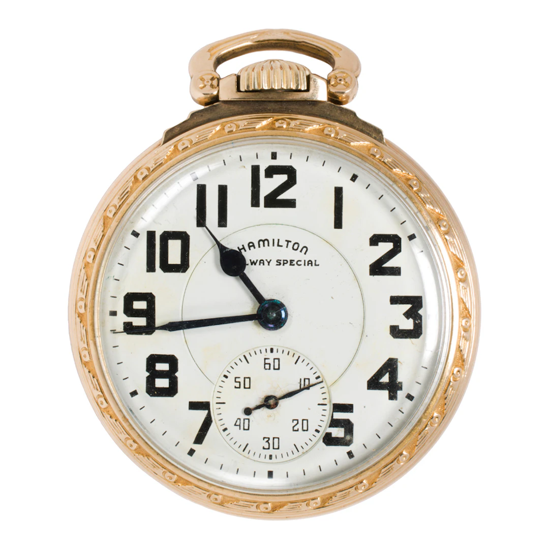 A Hamilton Railway Special gold-filled pocket watch, c. 1940