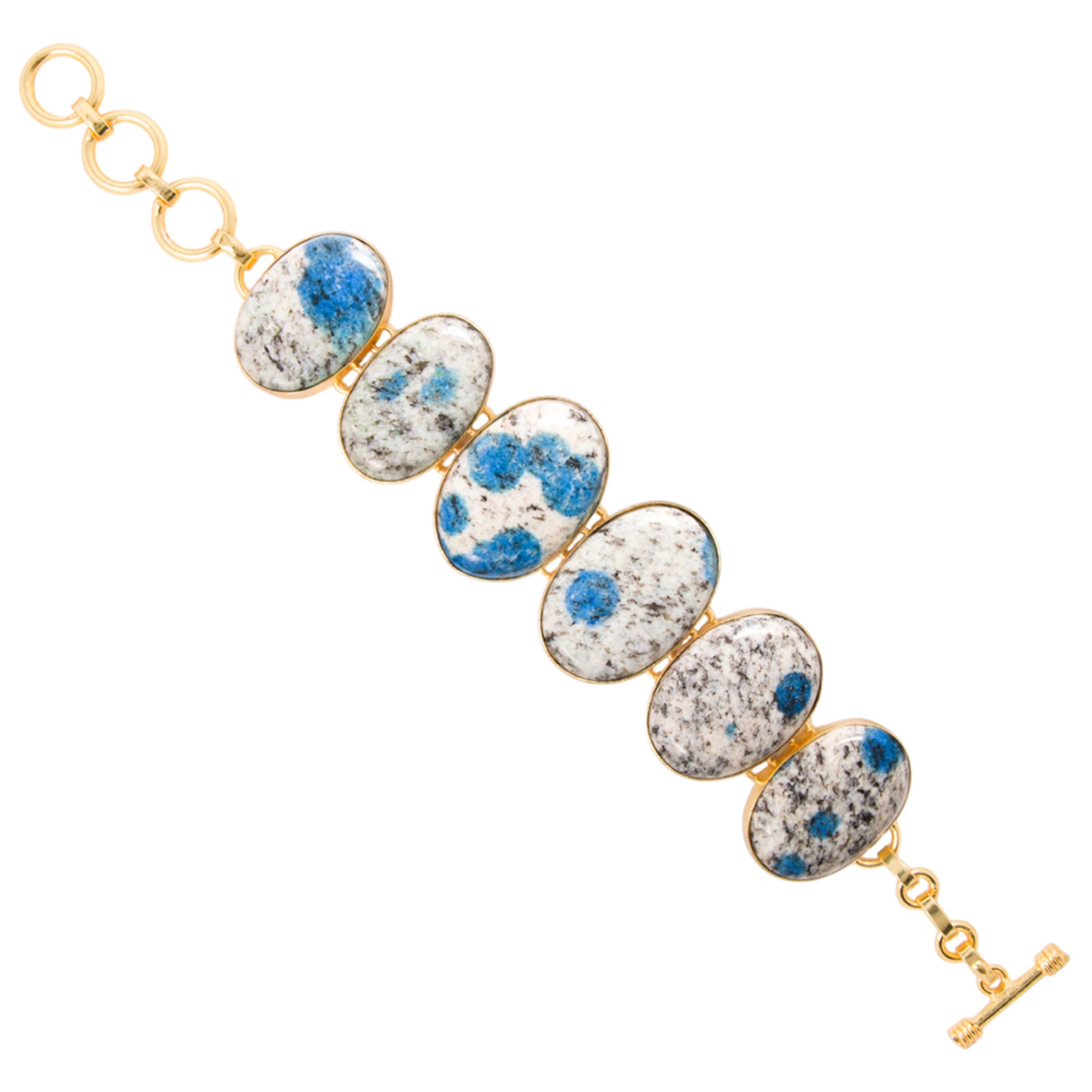 A hardstone and sterling silver bracelet
