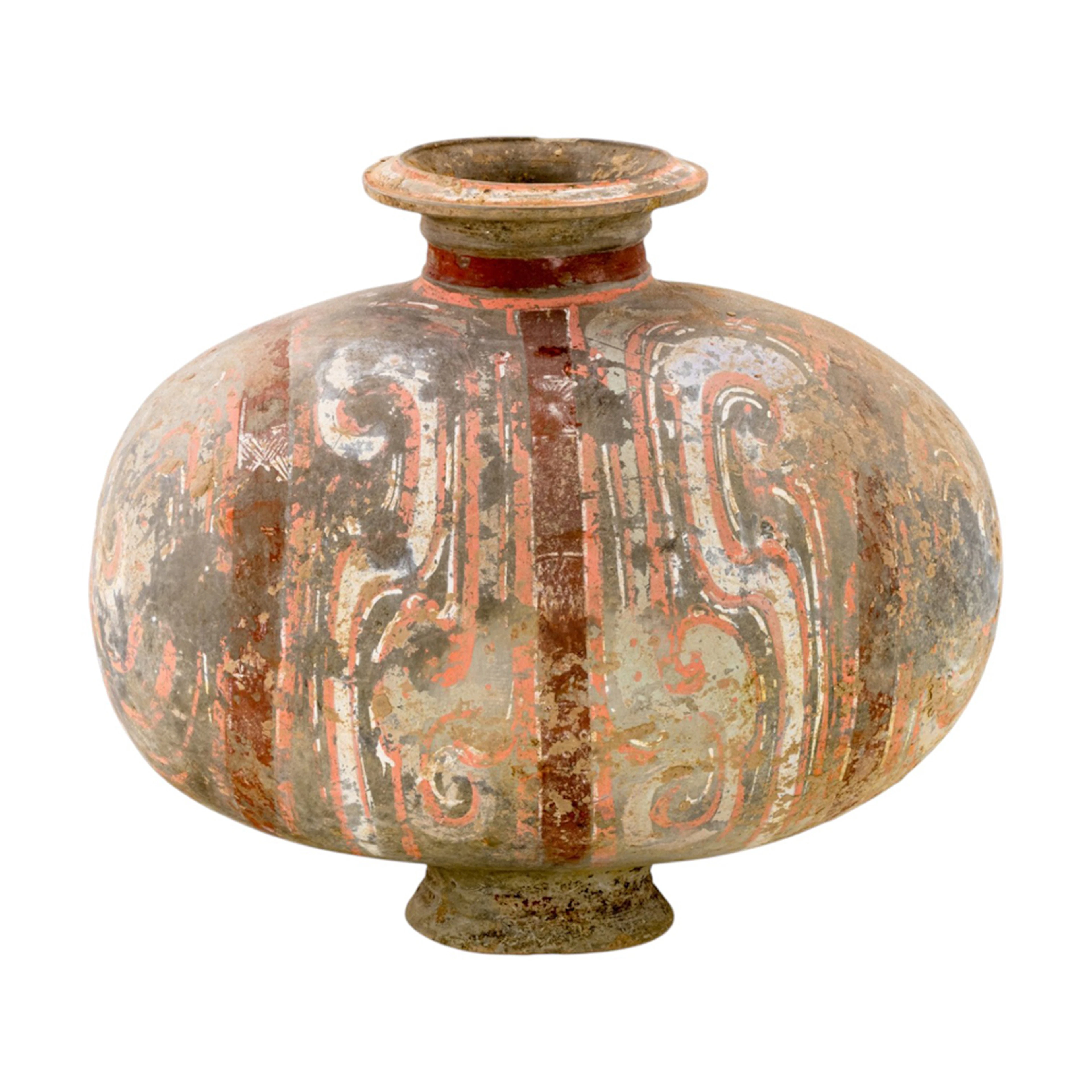 A Chinese polychrome pottery 'cocoon' jar