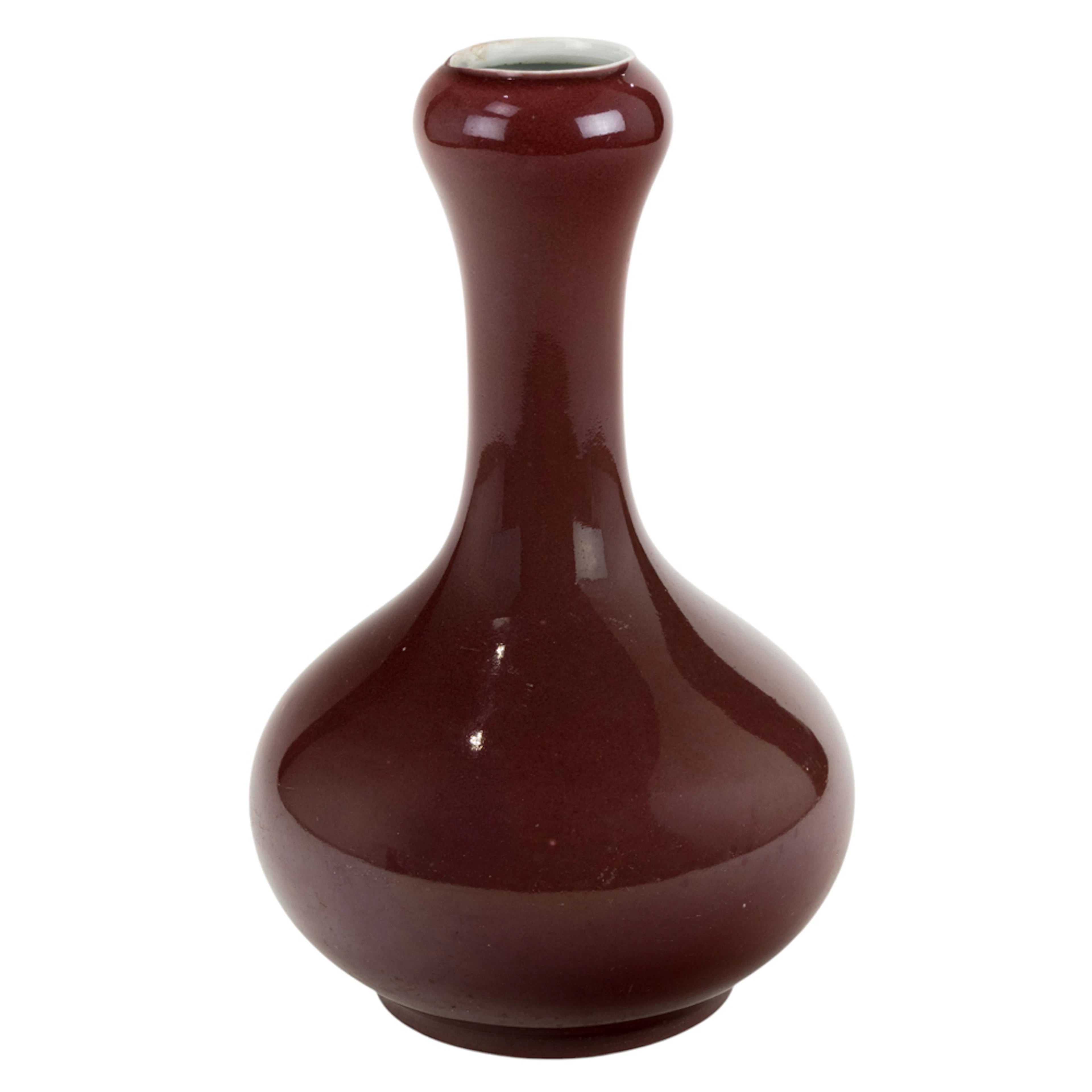 A Chinese ox-blood glazed garlic-mouth vase