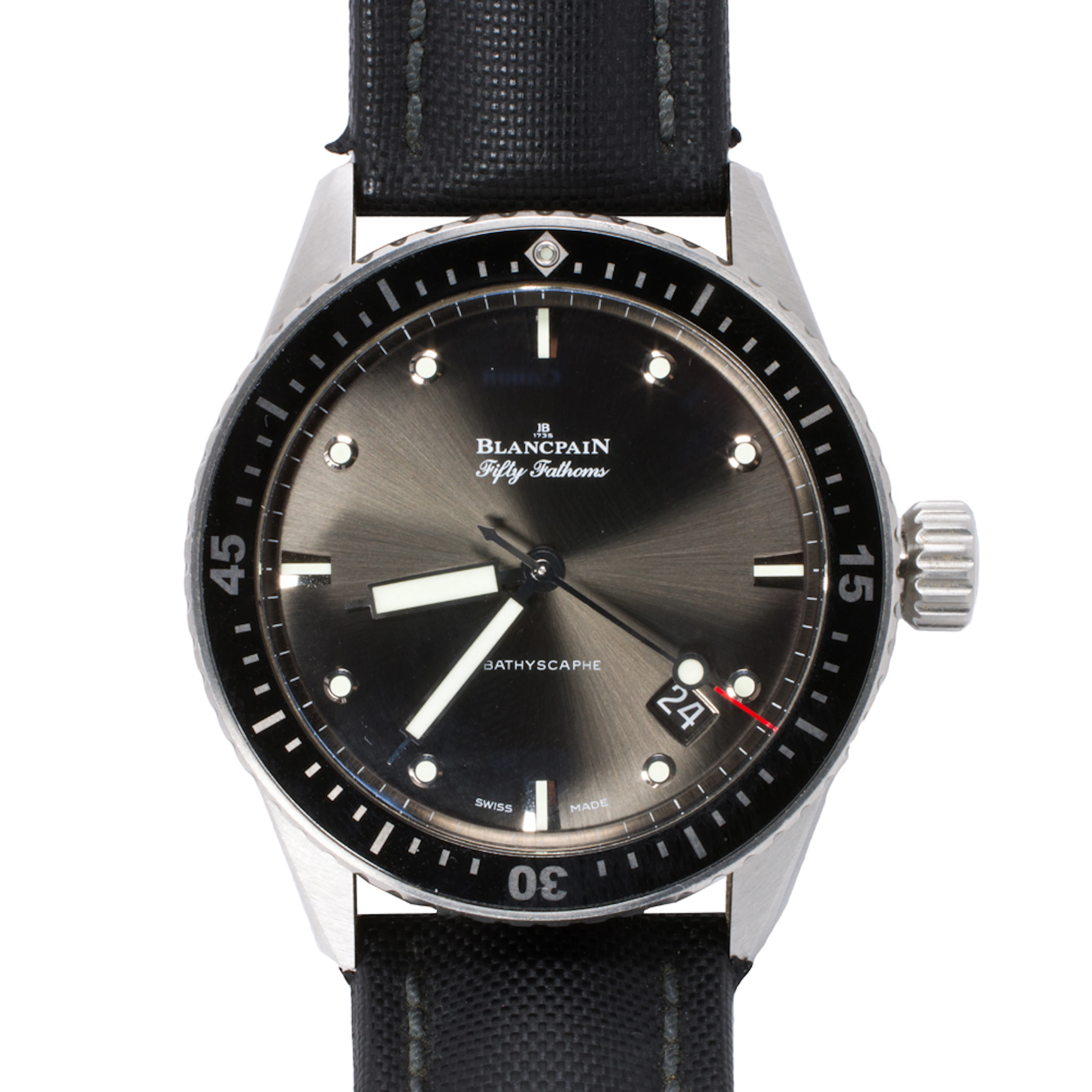 A Blancpain Fifty Fathoms Bathyscaphe stainless steel watch