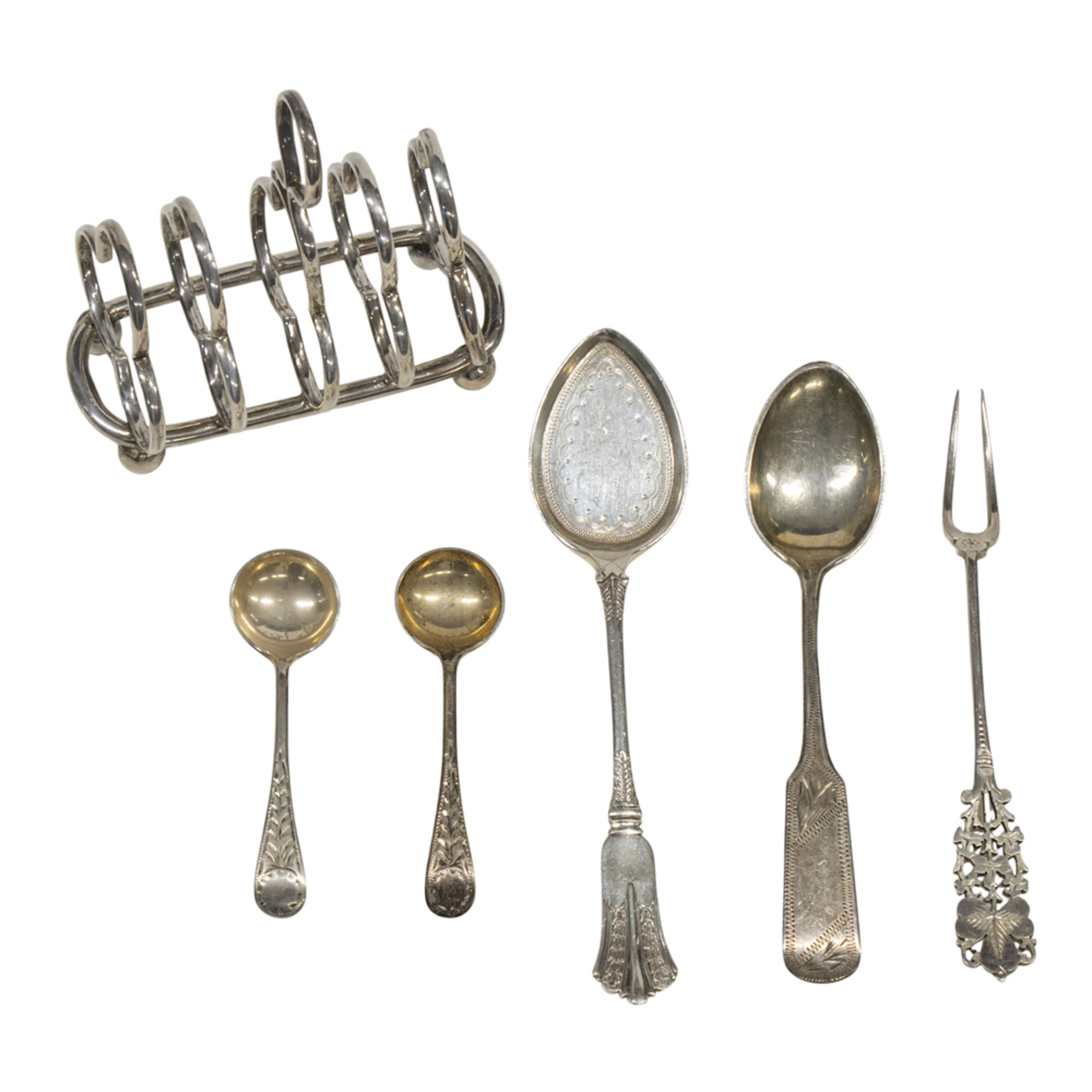 A group of small English silver items
