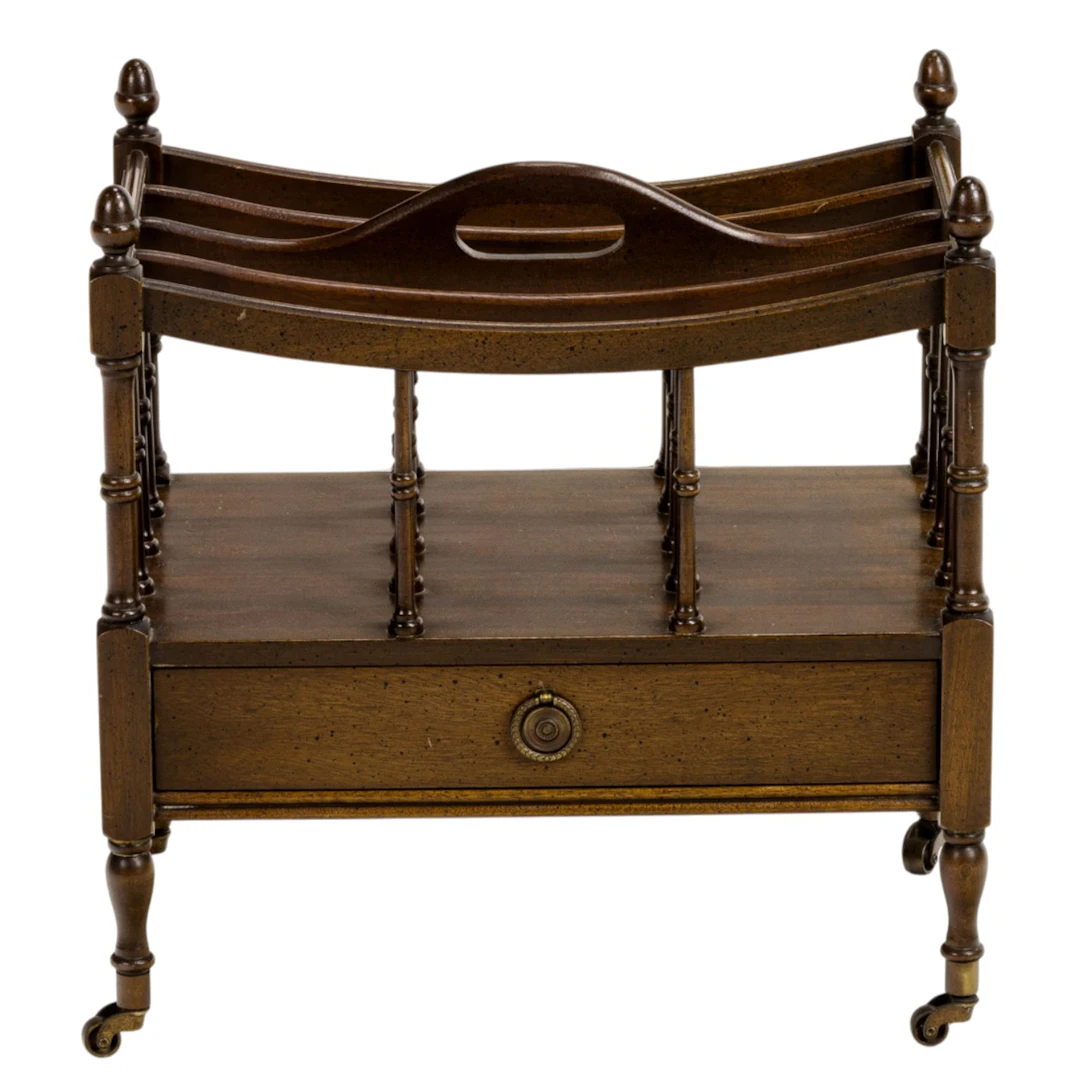 A Georgian style mahogany canterbury or magazine stand
