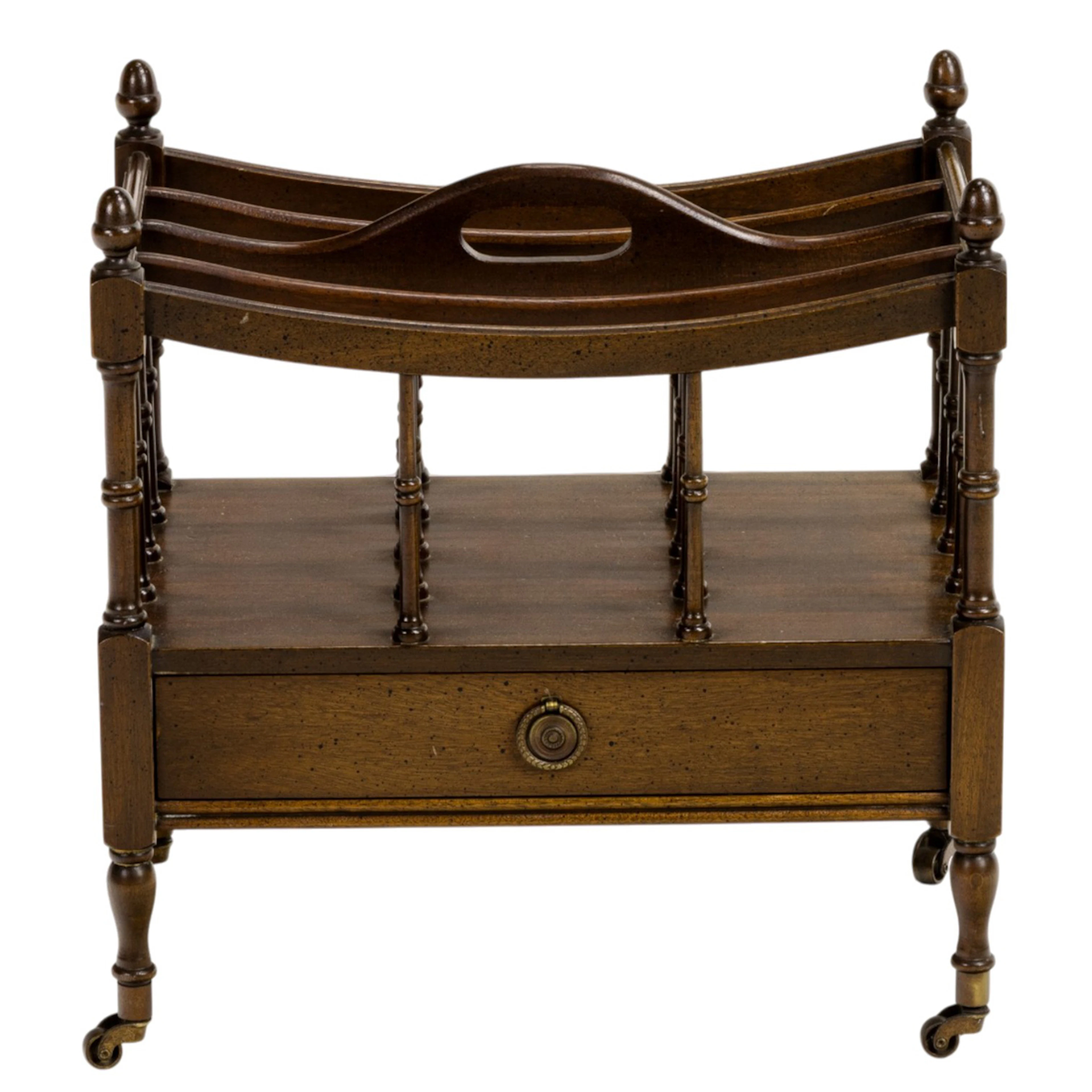 A Georgian style mahogany canterbury or magazine stand