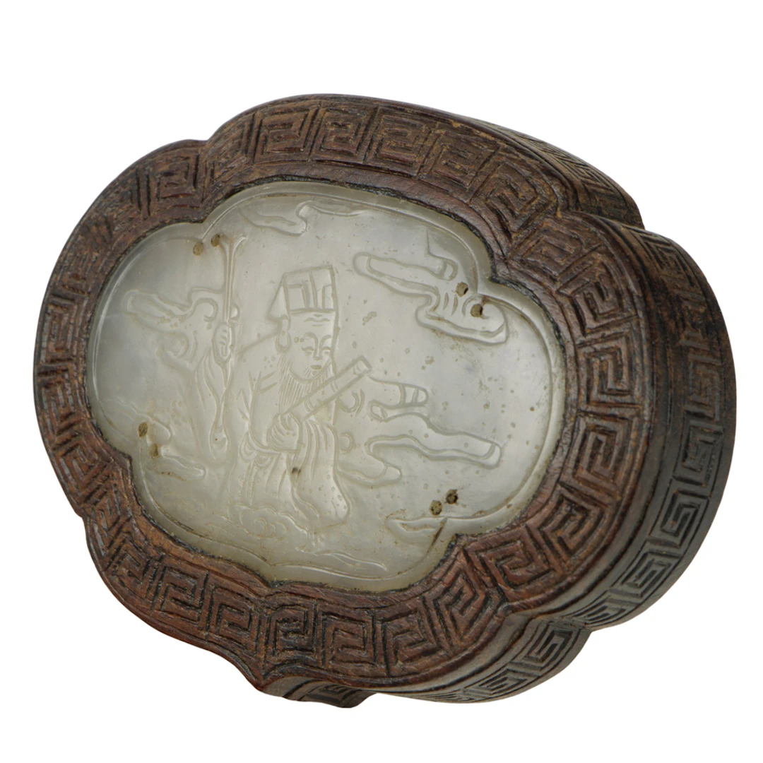 A Chinese white jade plaque