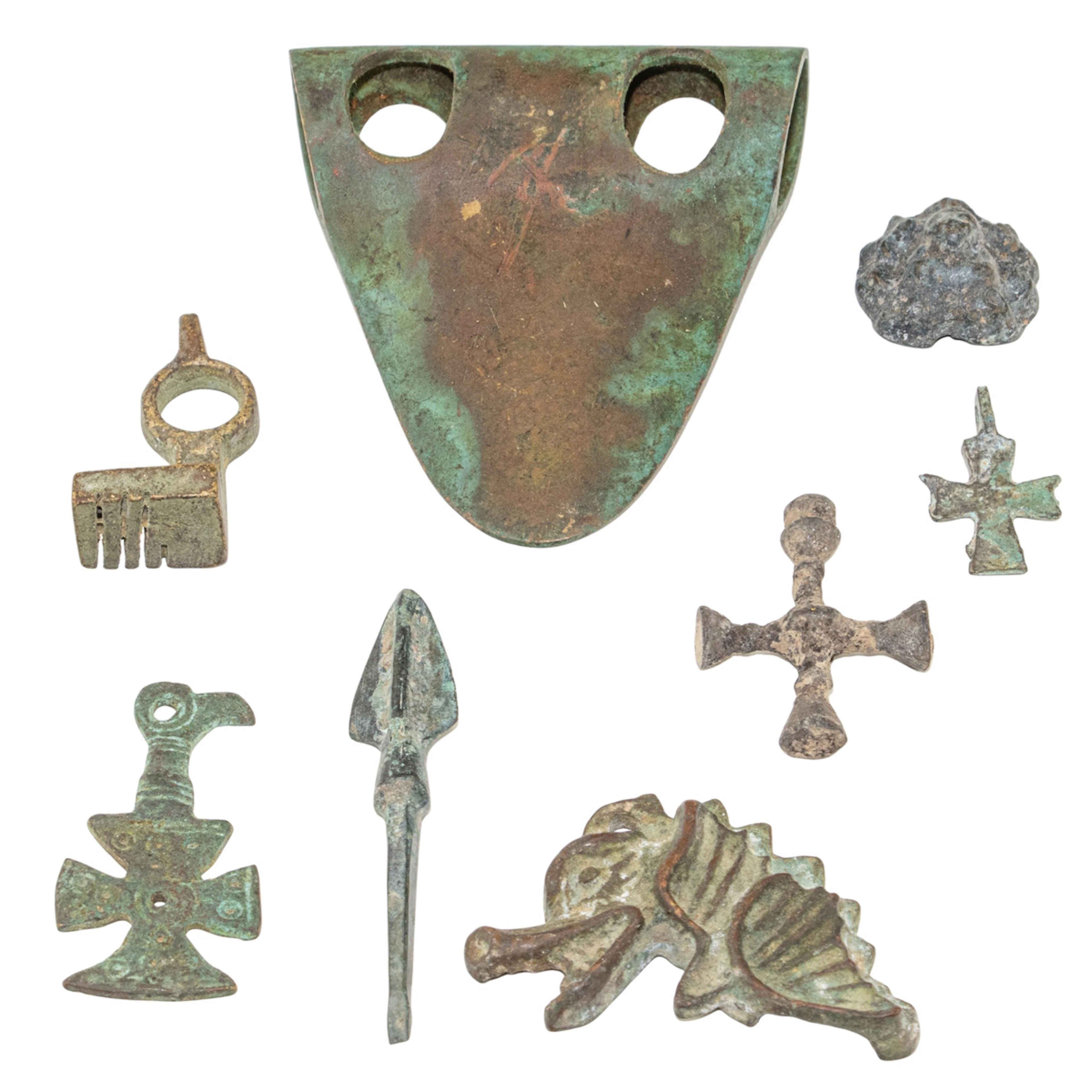 A group of ancient Roman and Roman era artifacts