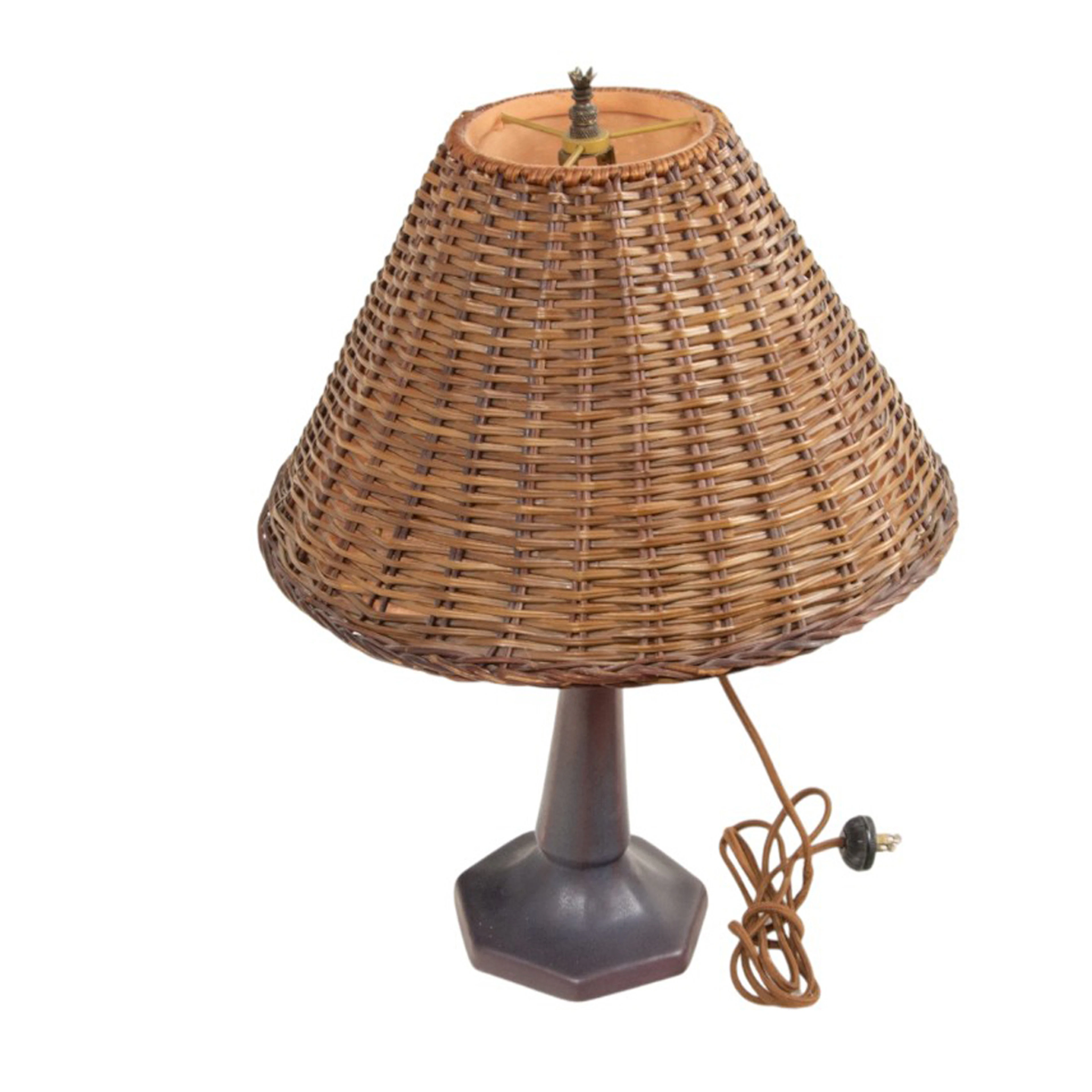 A Van Briggle art pottery lamp