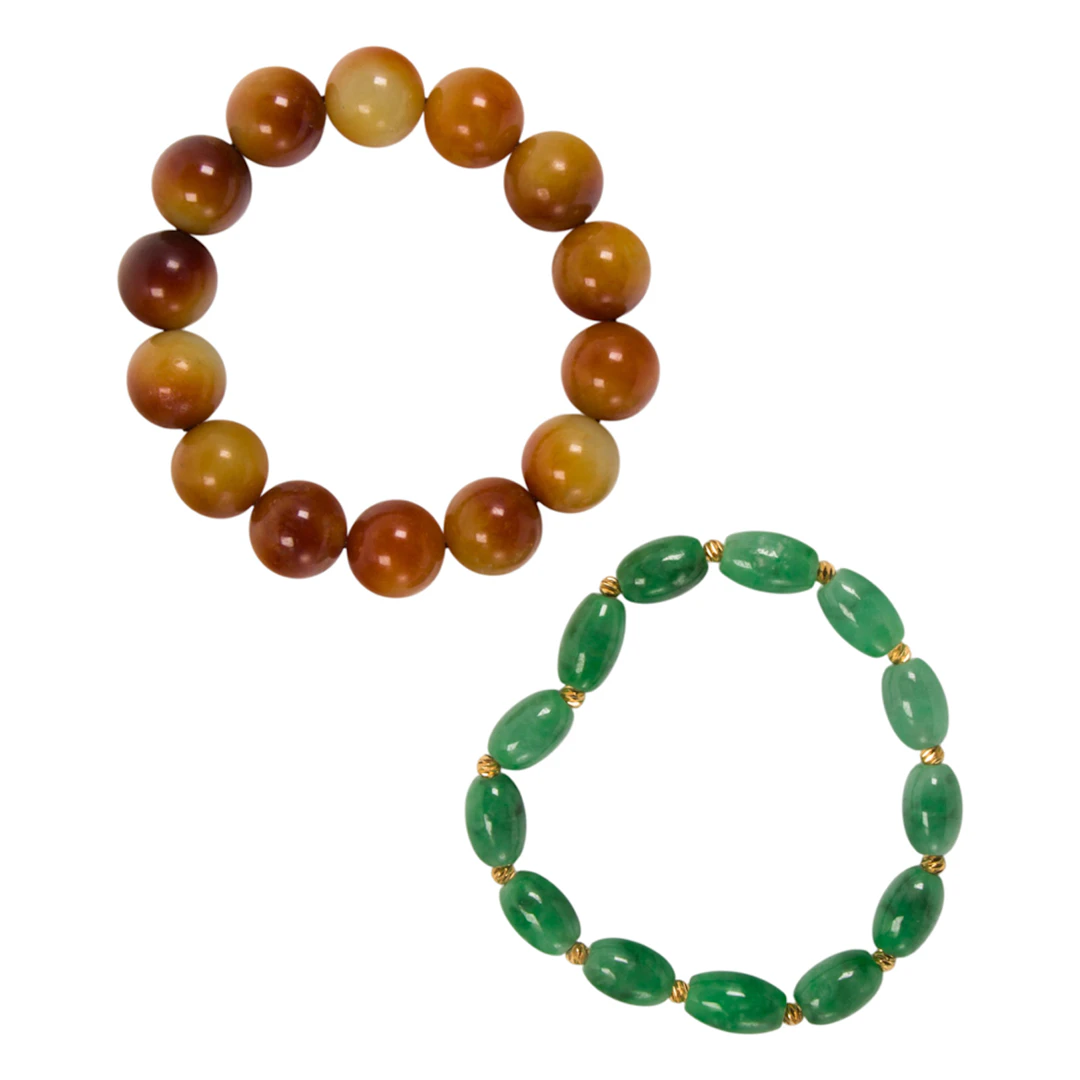 (lot of 2) Chinese jadeite bracelets